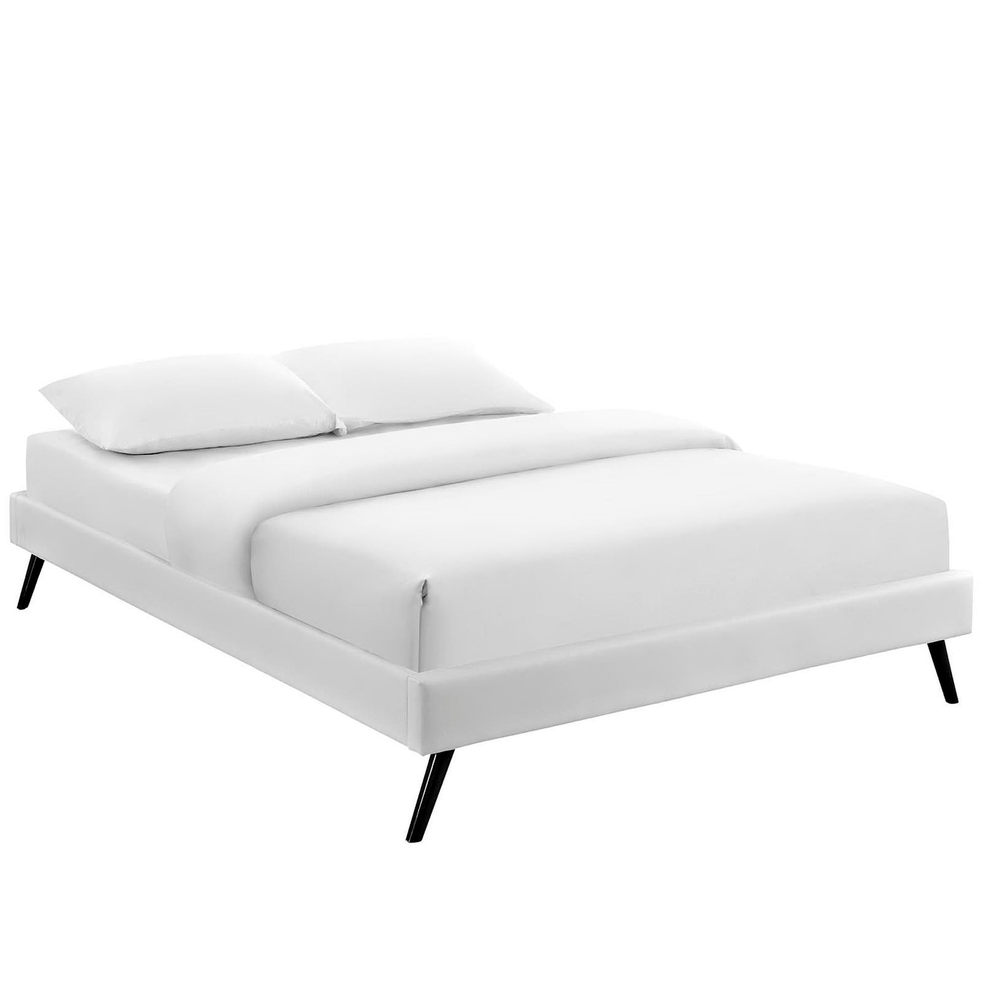 Helen Vegan Leather Bed Frame with Round Splayed Legs