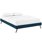 Helen Fabric Bed Frame with Round Splayed Legs - Azure