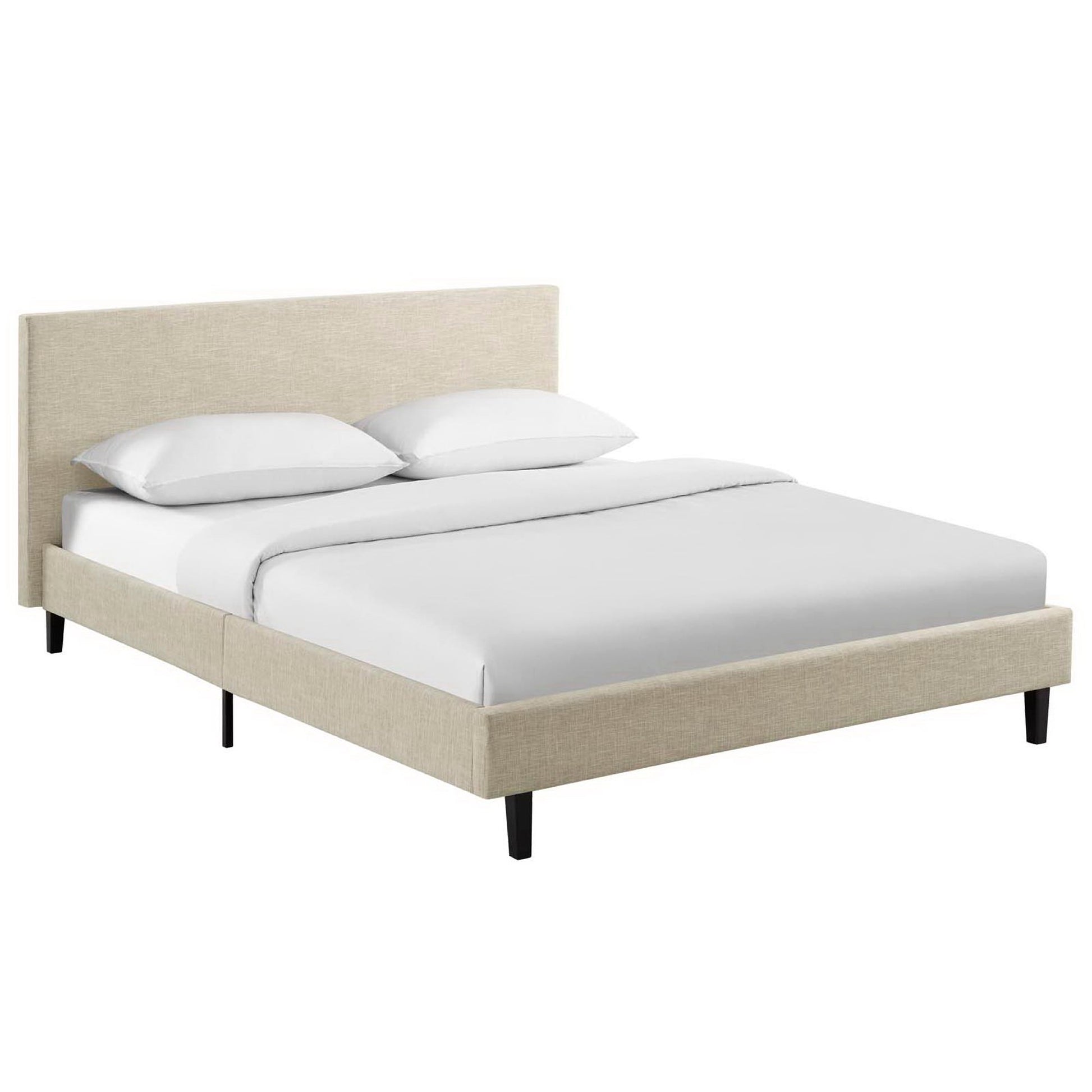 Anya Fabric Full Bed - Beige