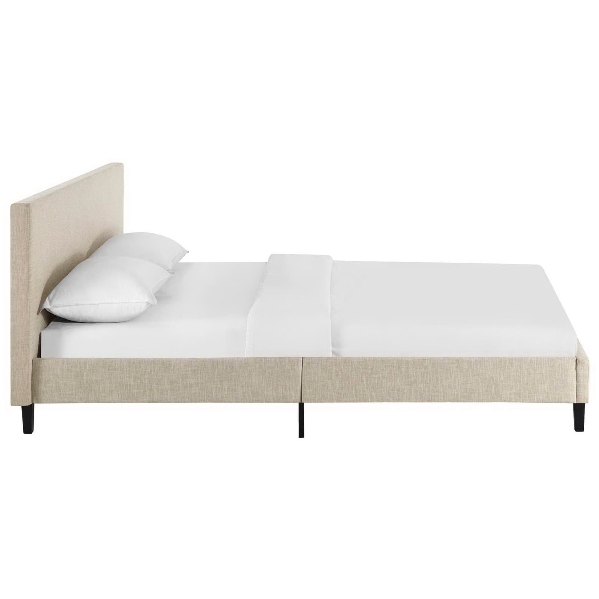 Anya Fabric Queen Bed - White