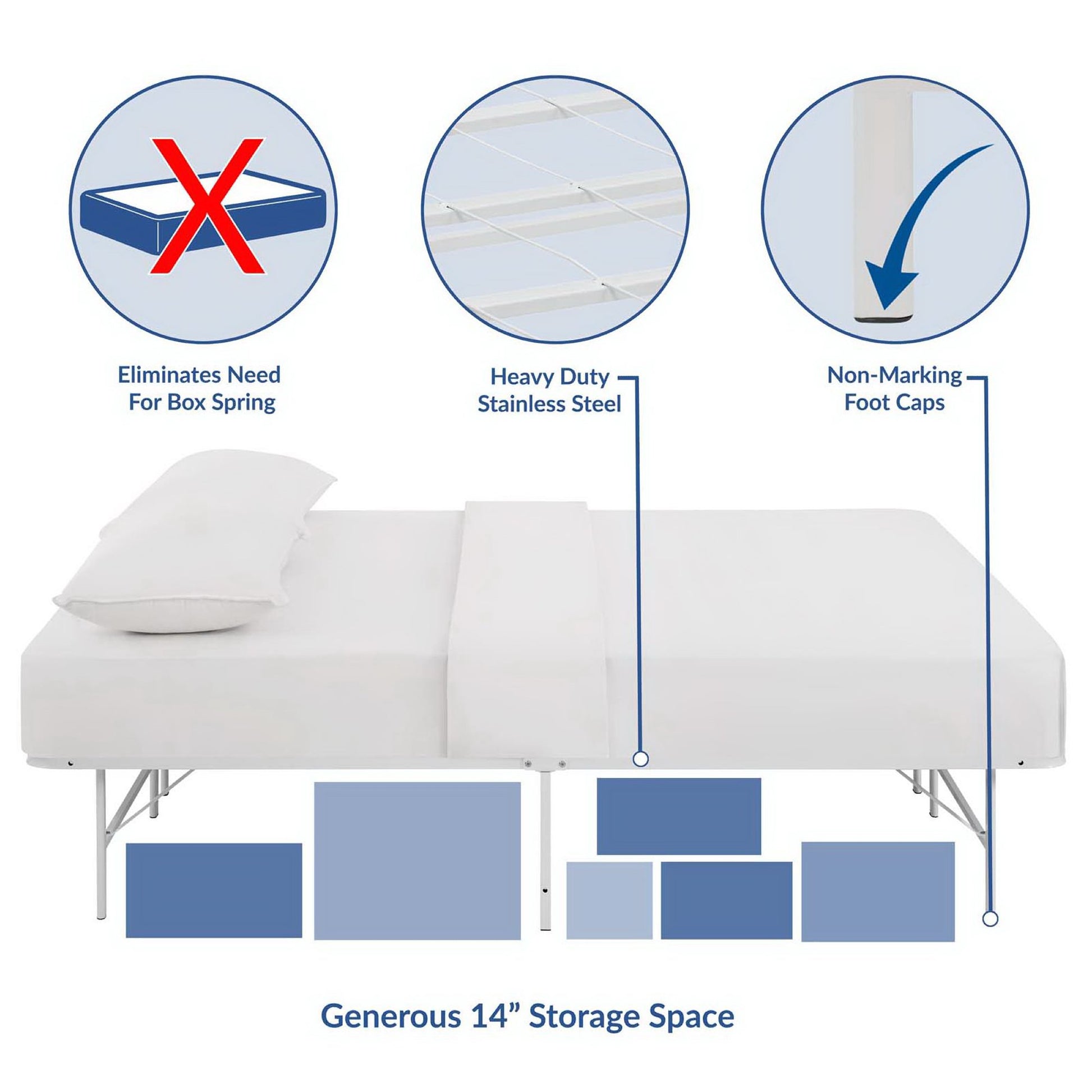 Horizon Stainless Steel Full Bed Frame