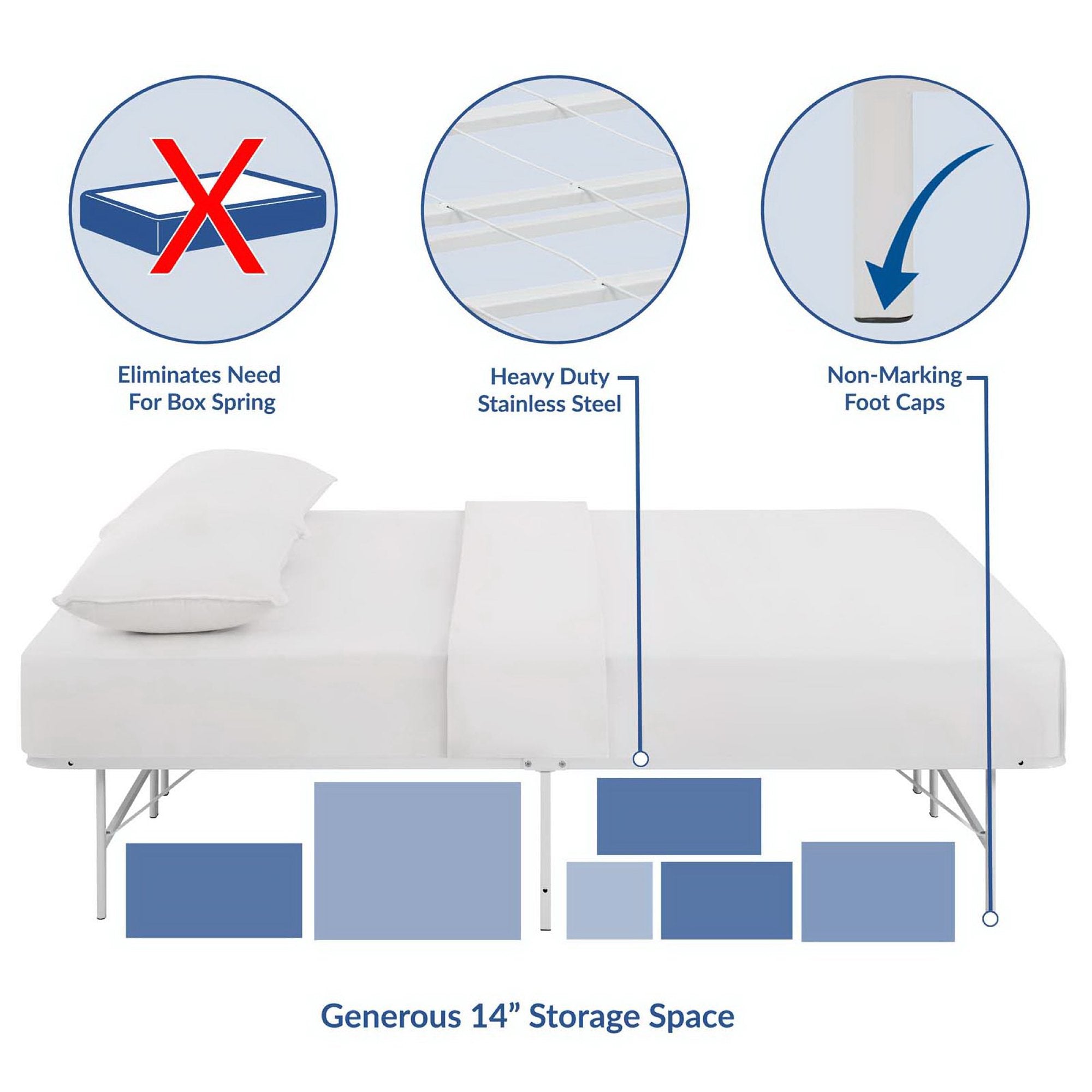 Horizon Stainless Steel Full Bed Frame