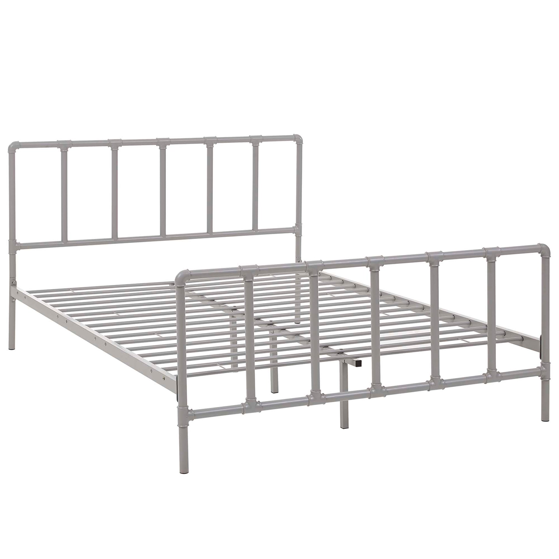 Dower Stainless Steel Bed - White