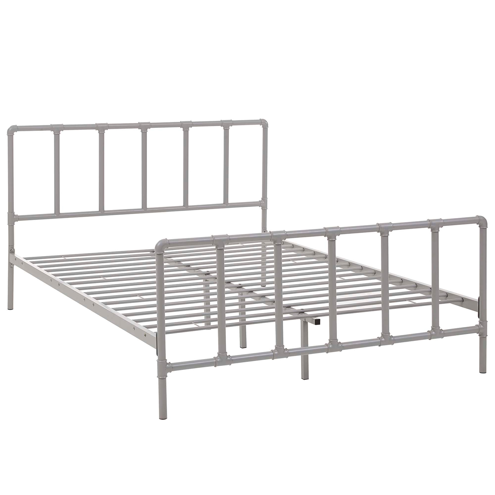 Dower Stainless Steel Bed - White