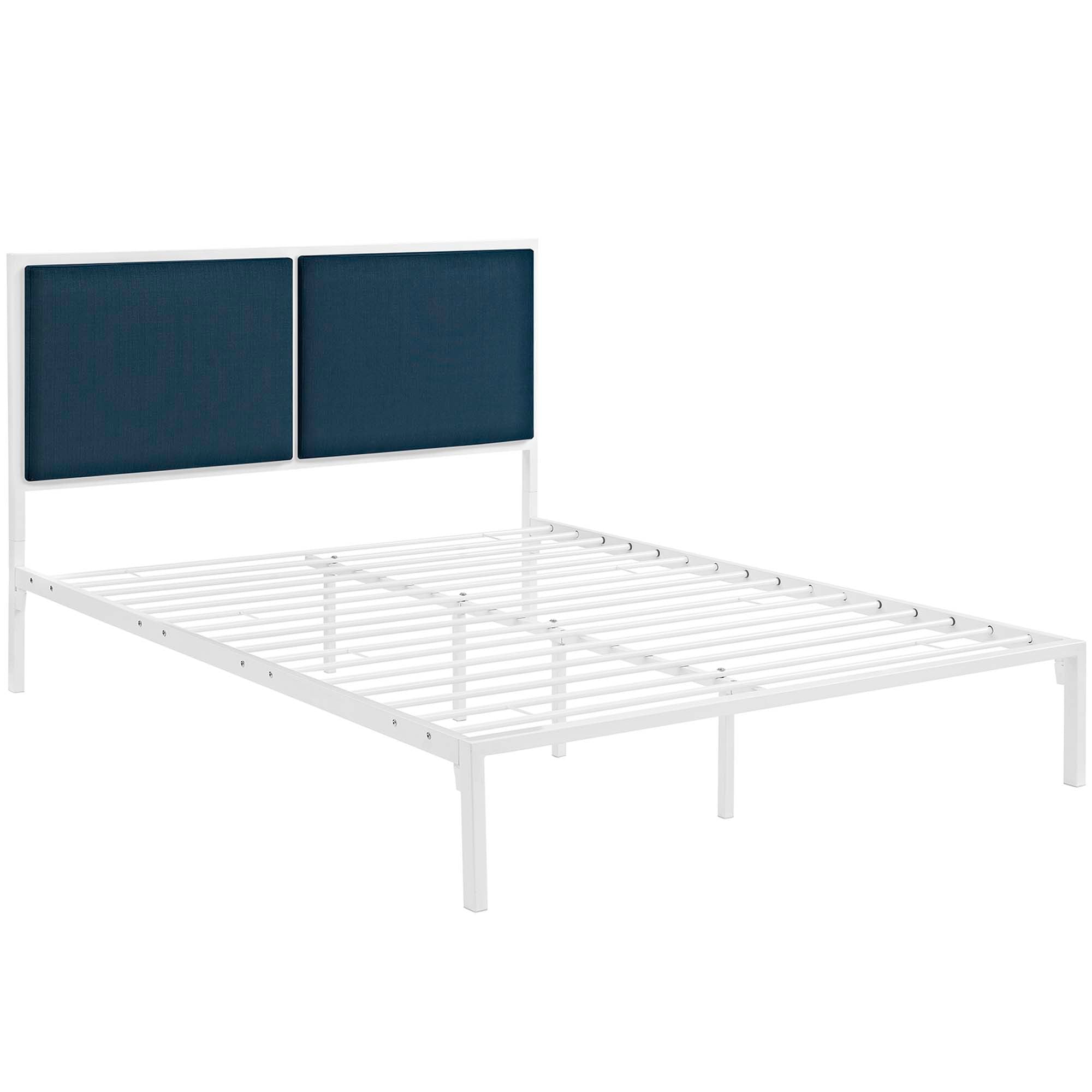 Della Fabric Bed - White Gray