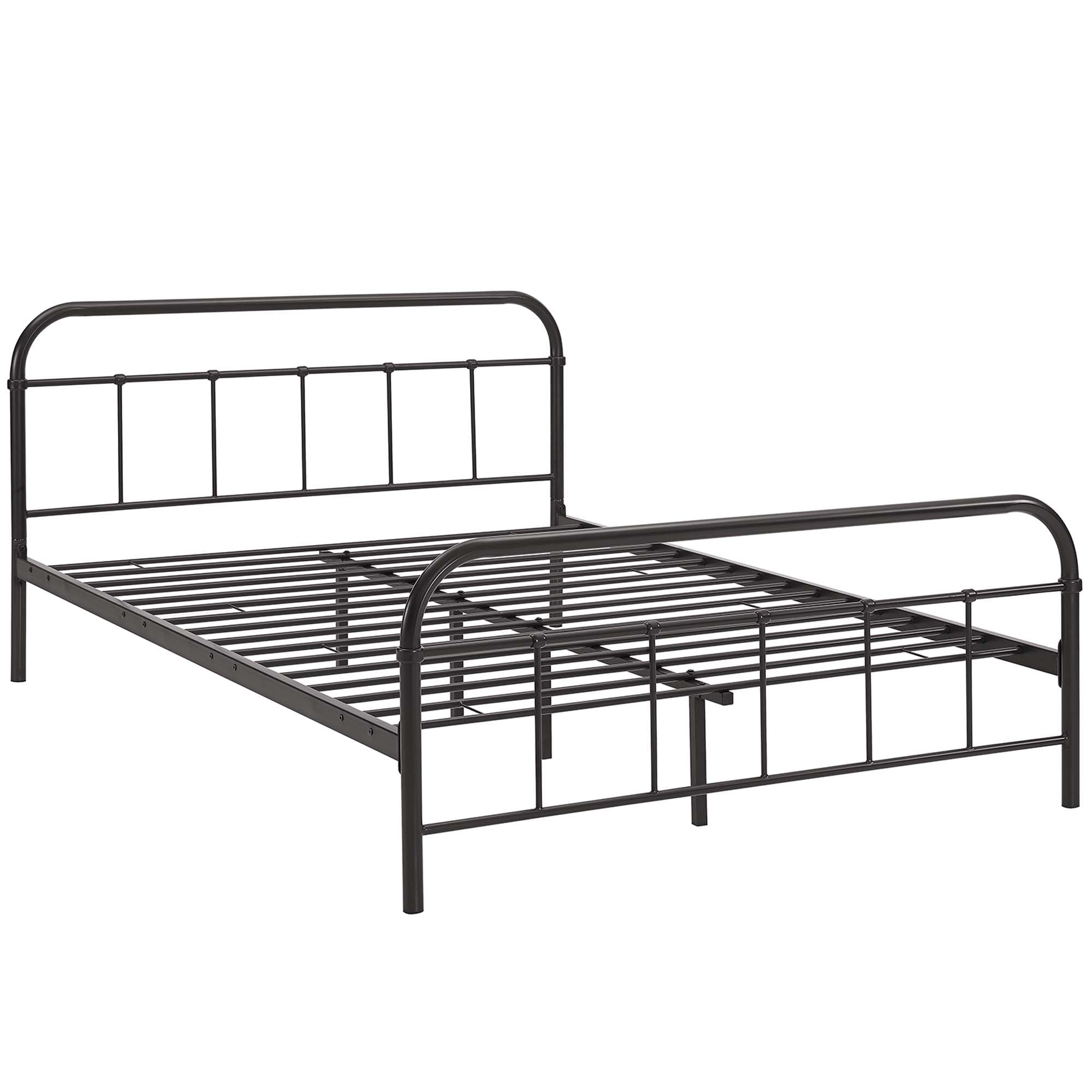 Maisie Stainless Steel Queen Bed Frame - White