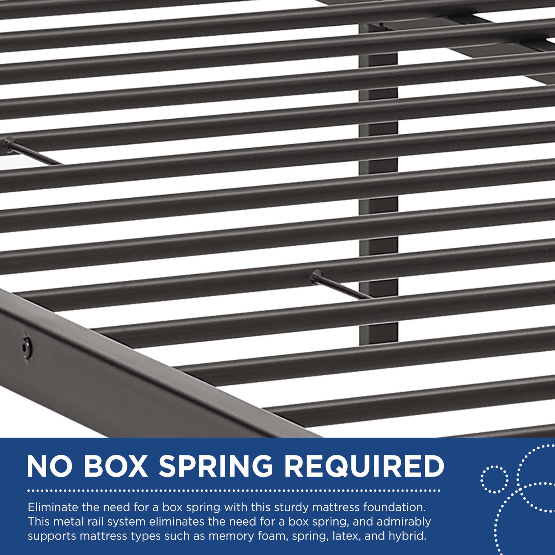 Maisie Stainless Steel Queen Bed Frame - Gray