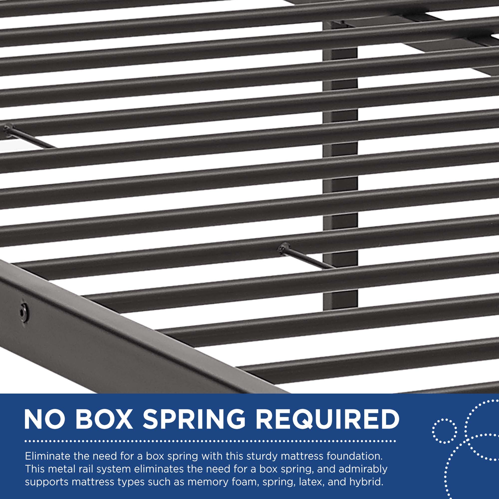 Maisie Stainless Steel Queen Bed Frame - Gray