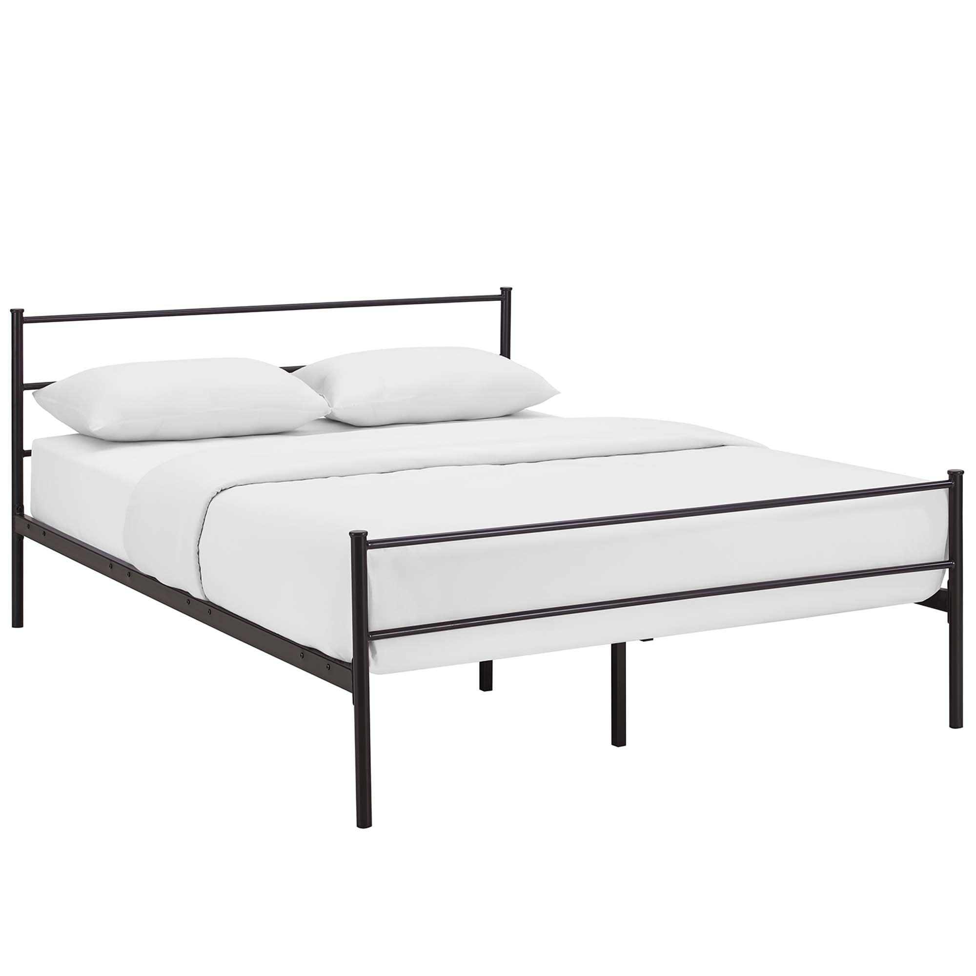 Alina Platform Queen Bed Frame - Brown