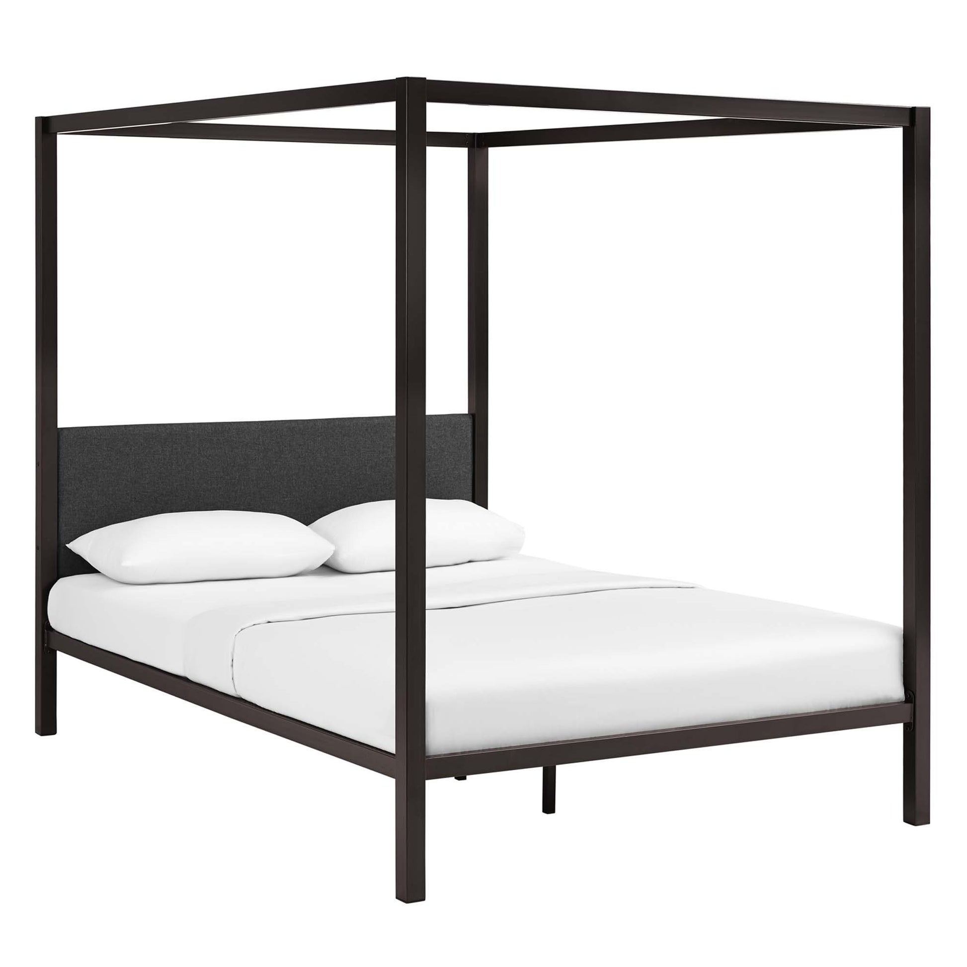 Raina Canopy Bed Frame - Brown Gray