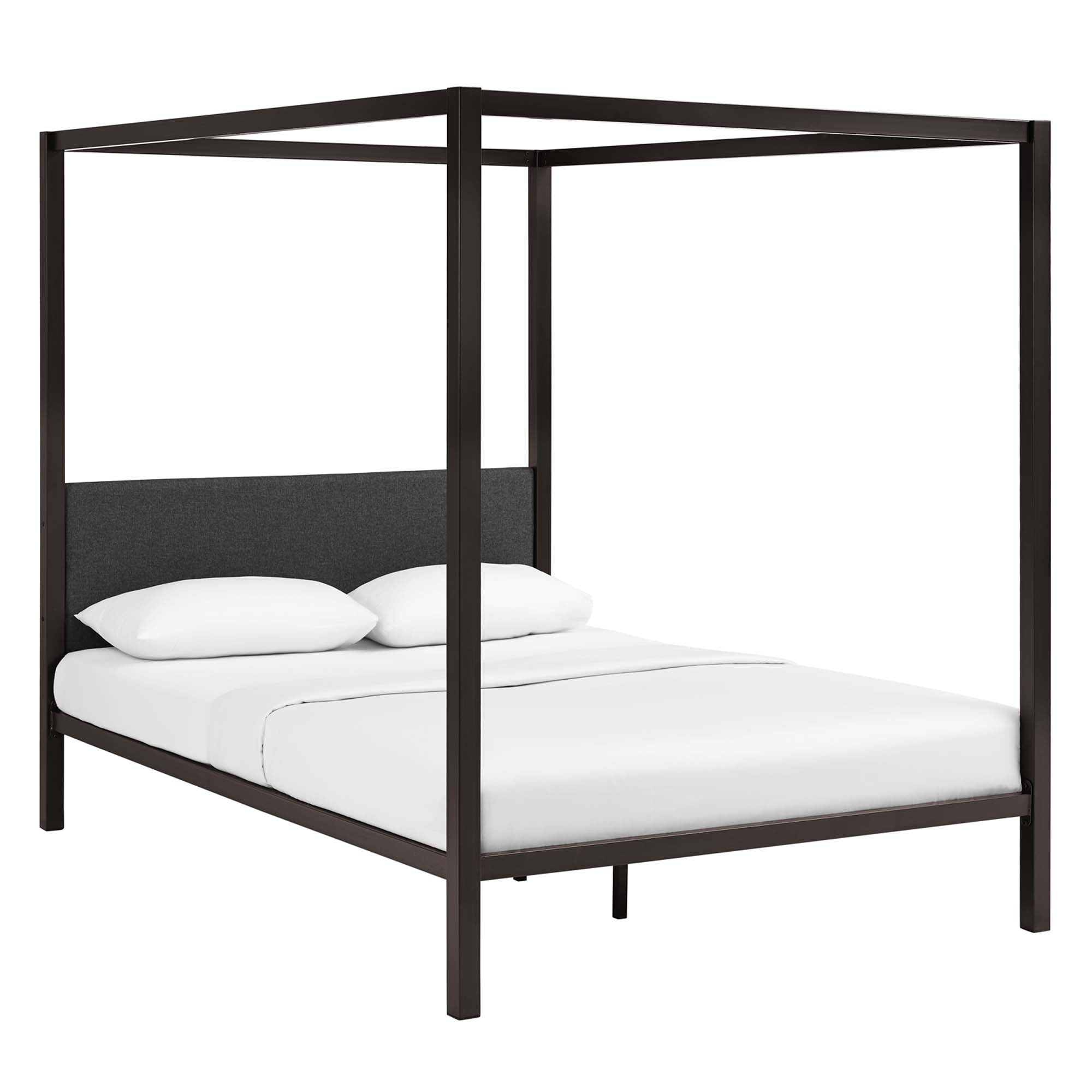 Raina Canopy Bed Frame - Brown Gray