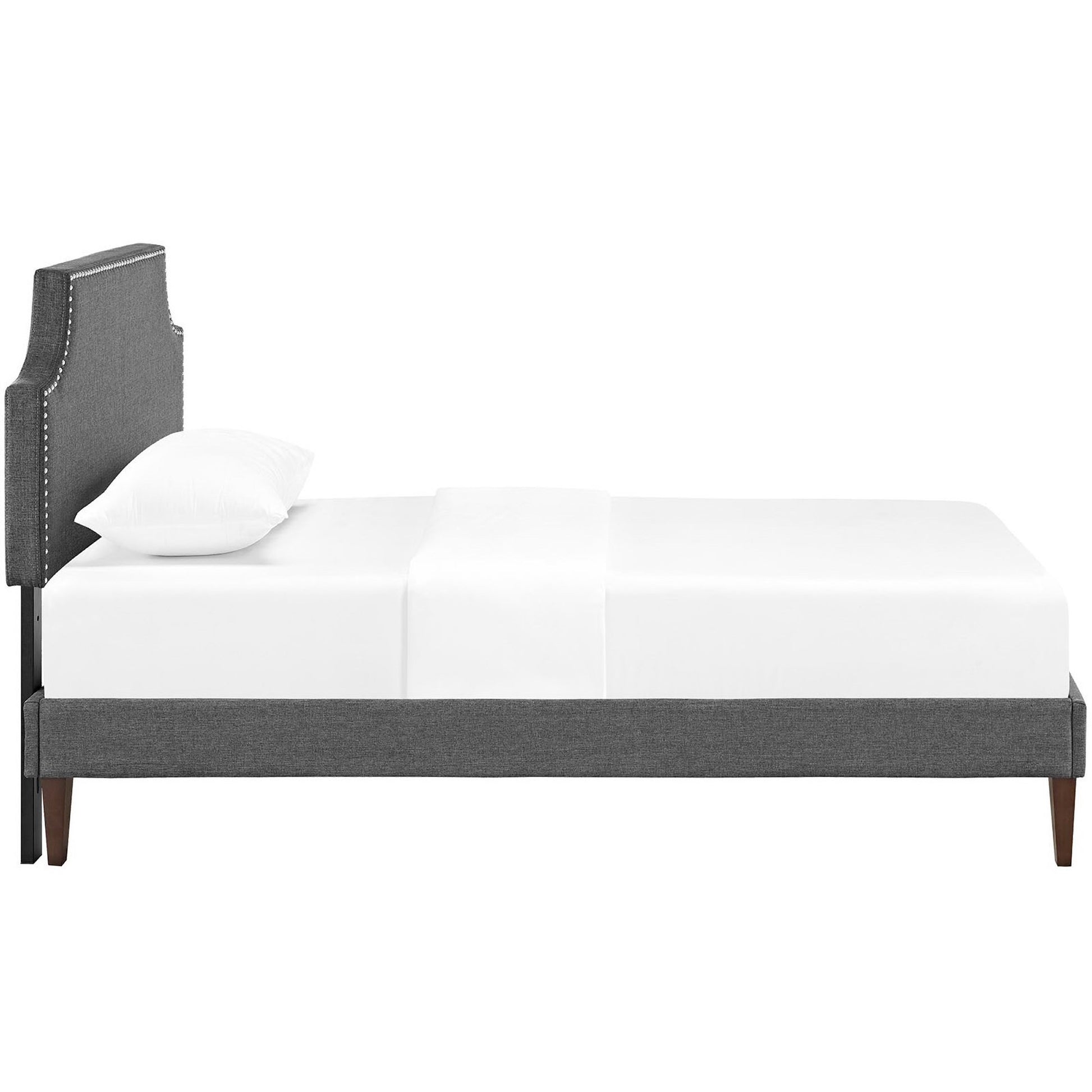 Laura Fabric Twin Platform Bed with Squared Tapered Legs