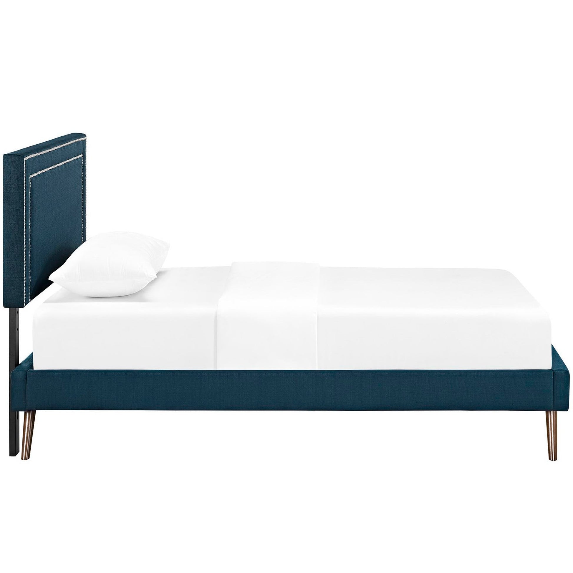 Jessamine Fabric Platform Bed with Round Splayed Legs