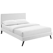 Phoebe Platform Bed with Round Splayed Legs - White
