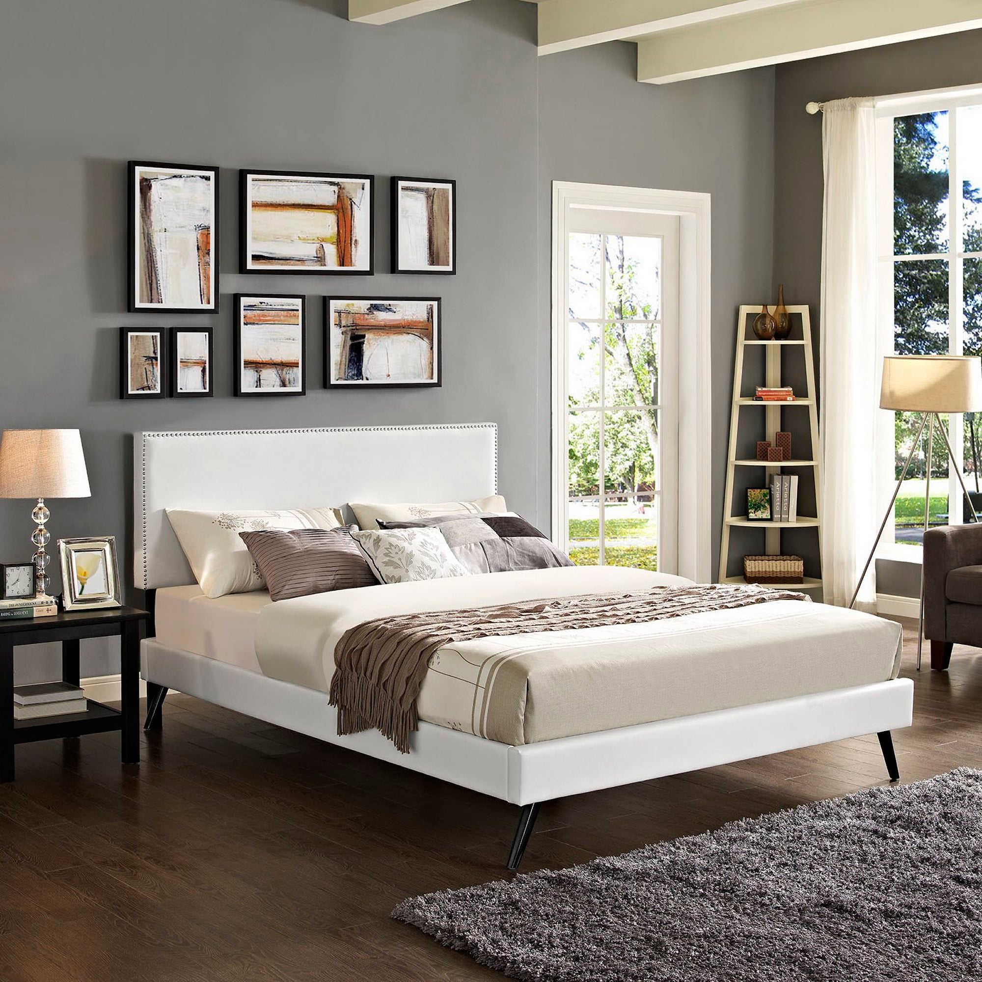 Phoebe Platform Bed with Round Splayed Legs
