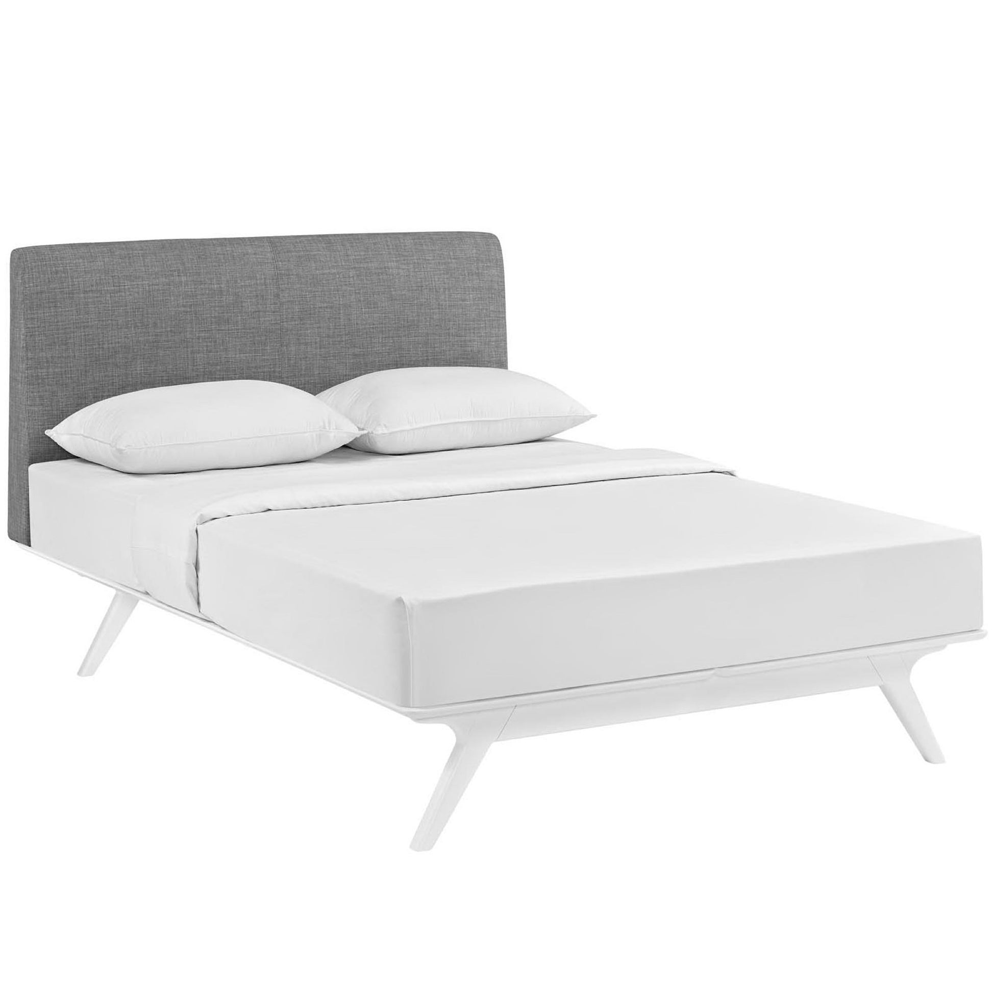 Tracy King Bed - White Gray