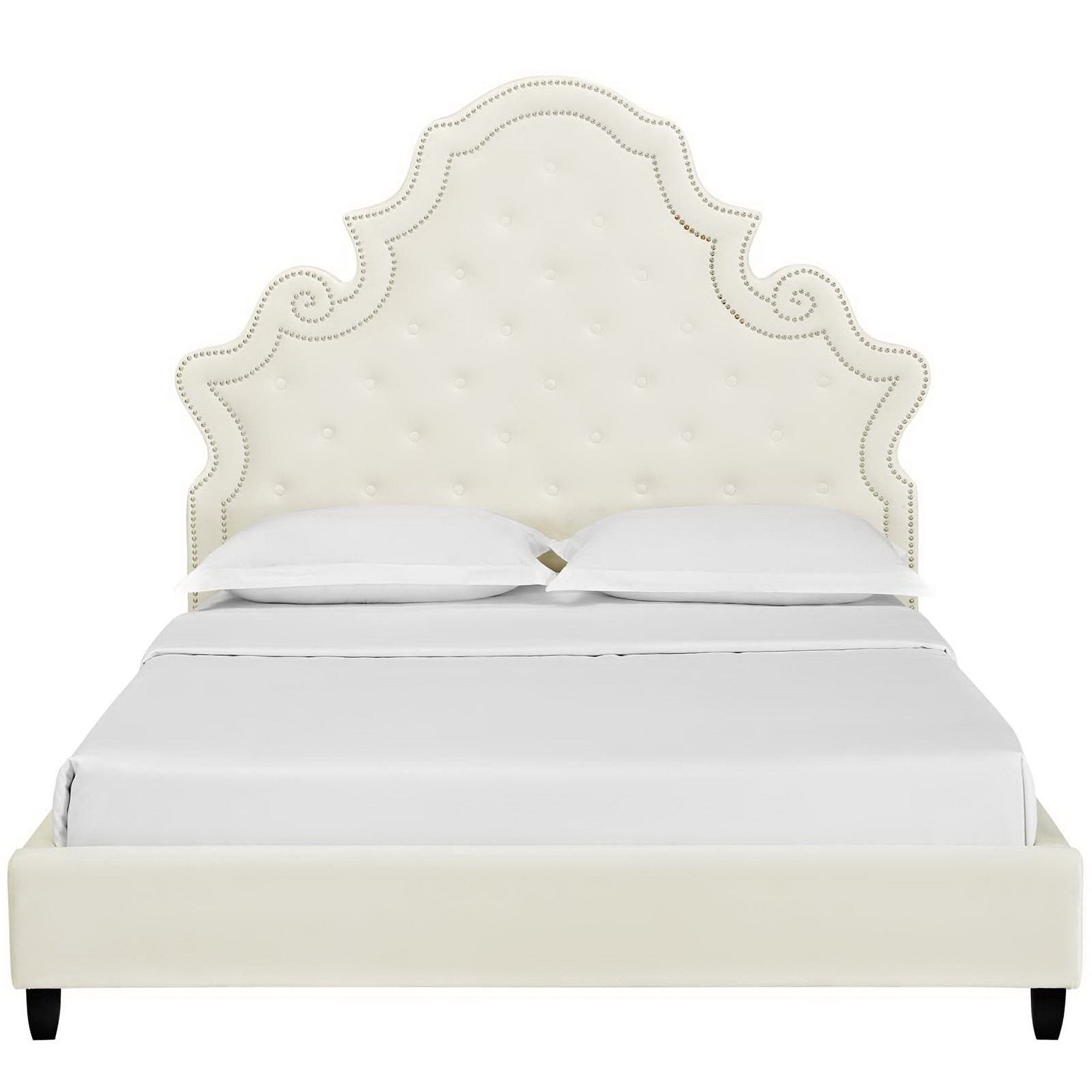Valentina Tufted Nailhead Performance Velvet Platform Bed