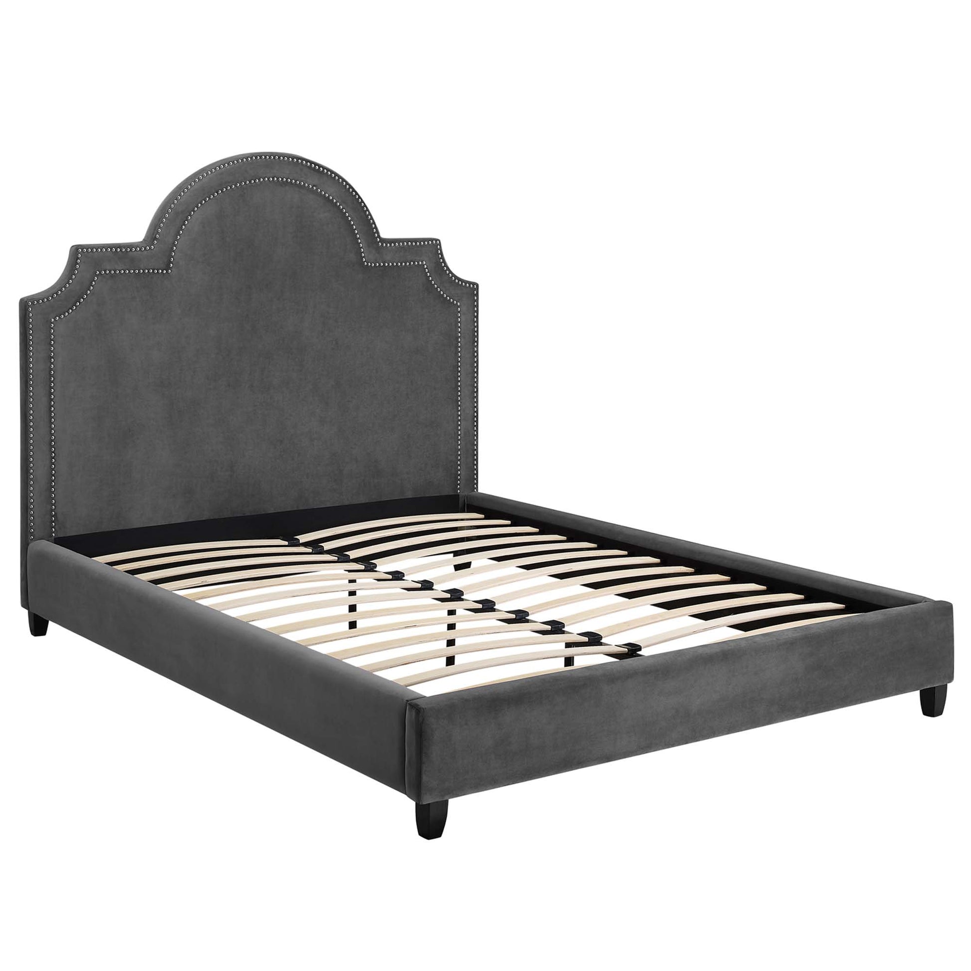Primrose Performance Velvet Platform Bed - Navy