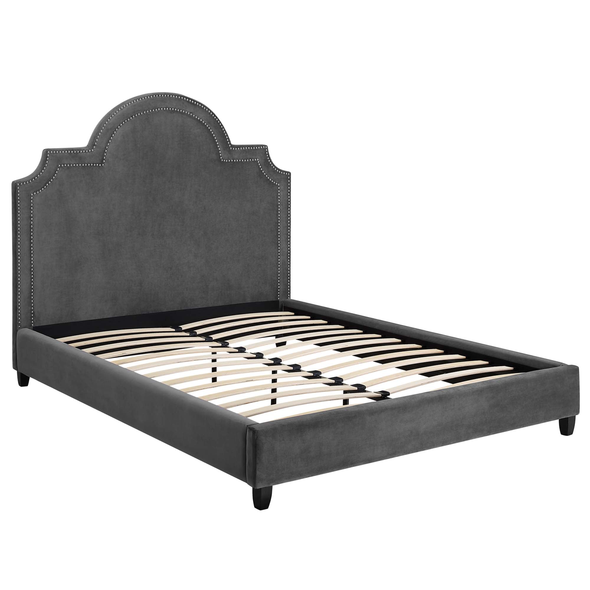 Primrose Performance Velvet Platform Bed - Navy