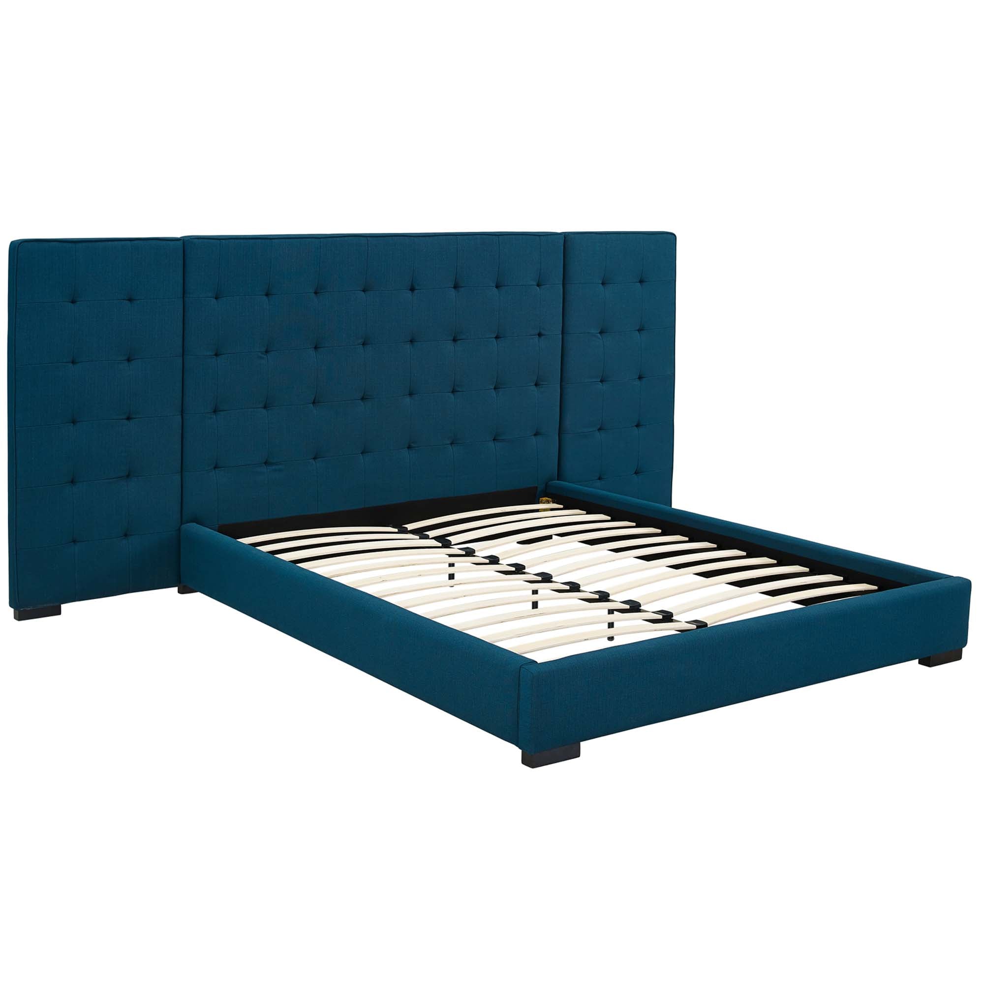 Sierra Upholstered Fabric Platform Bed - Gray