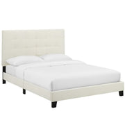 Melanie Tufted Button Upholstered Performance Velvet Full Platform Bed - Ivory