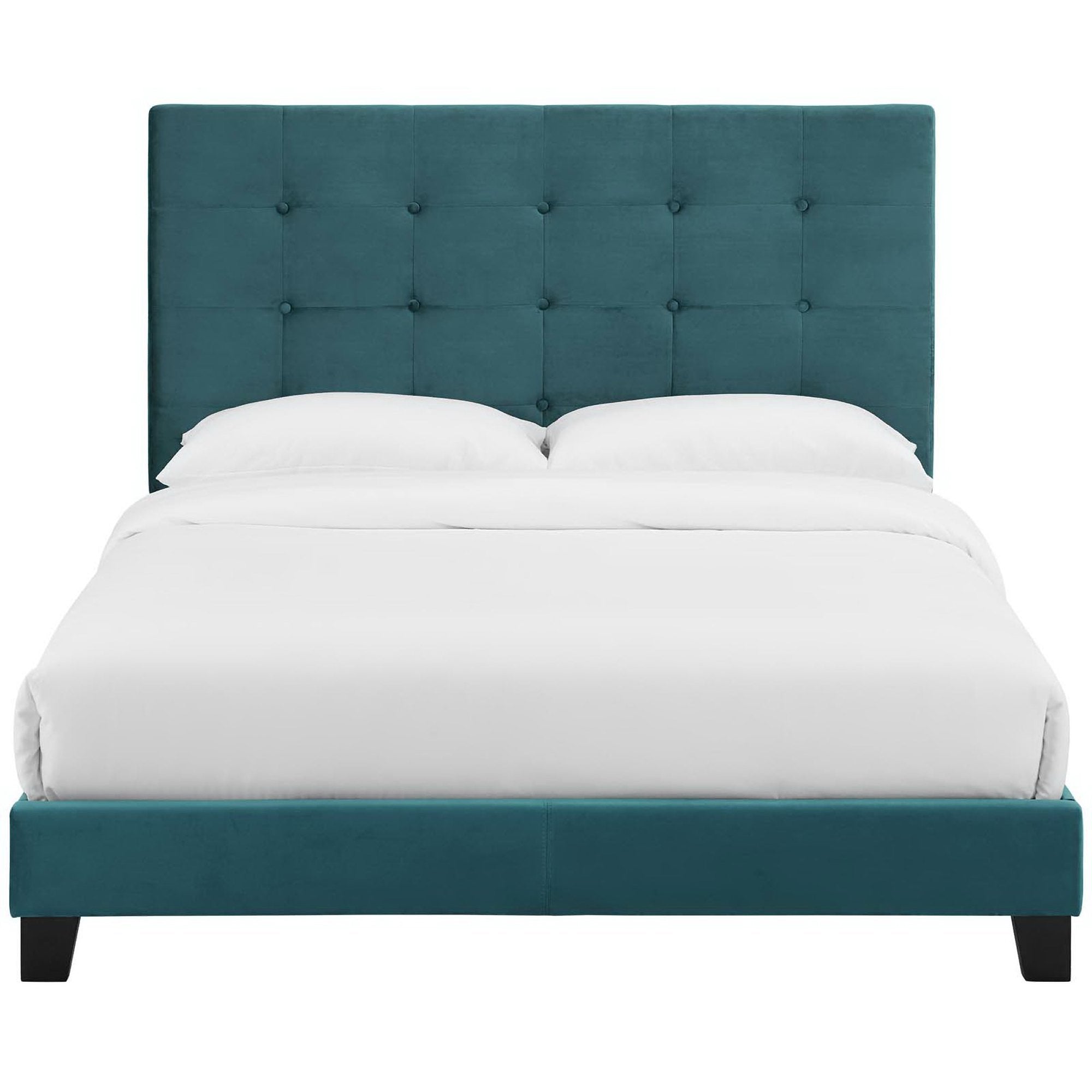 Melanie Tufted Button Upholstered Performance Velvet Platform Bed