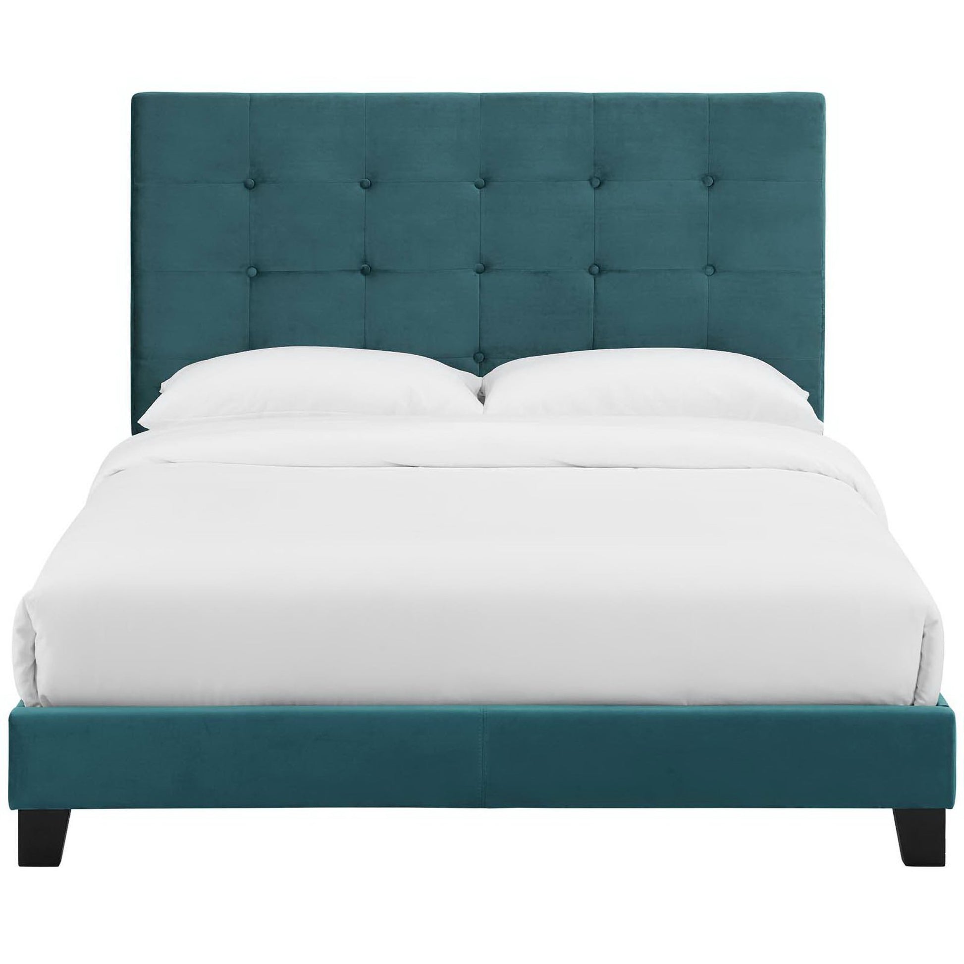 Melanie Tufted Button Upholstered Performance Velvet King Platform Bed