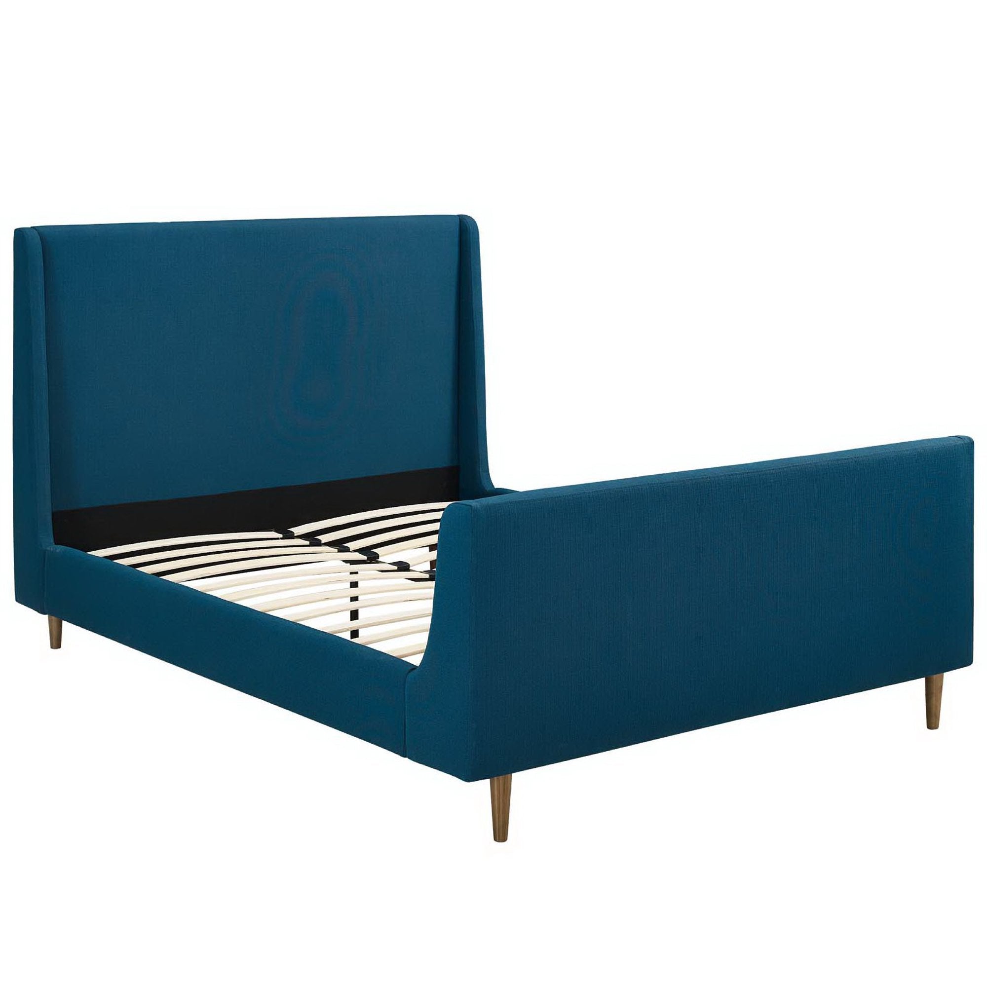 Aubree Upholstered Fabric Sleigh Platform Bed - Gray