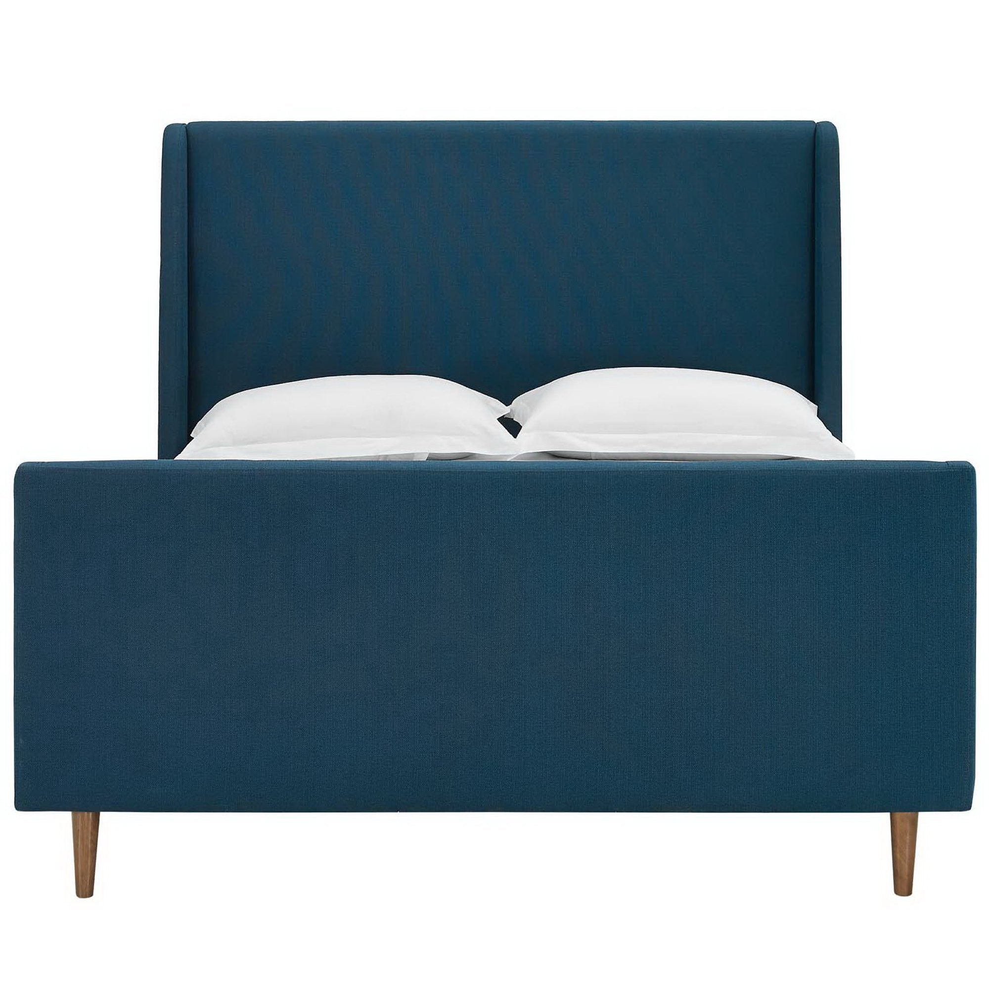 Aubree Upholstered Fabric Sleigh Platform Bed