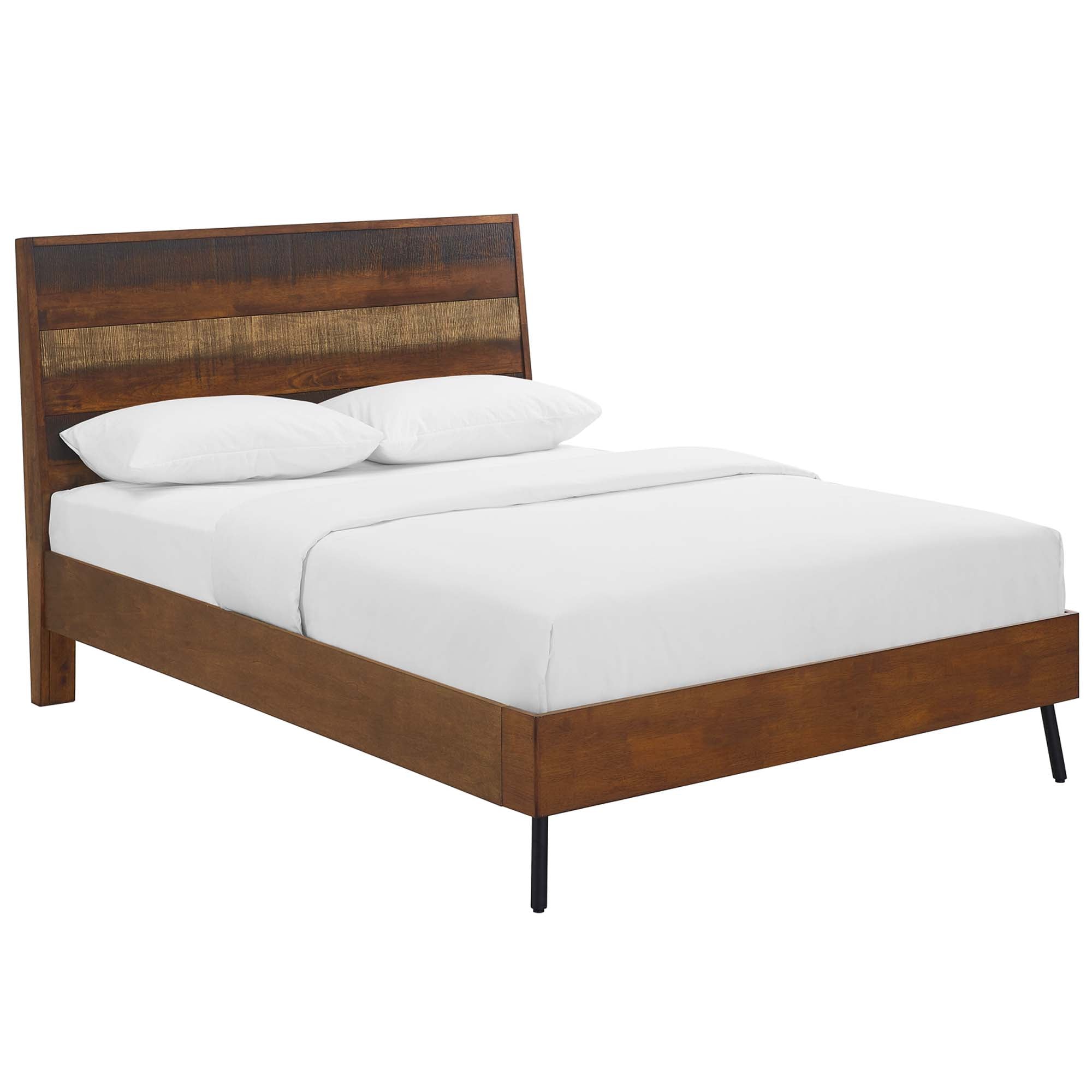 Arwen Rustic Wood Bed - Walnut