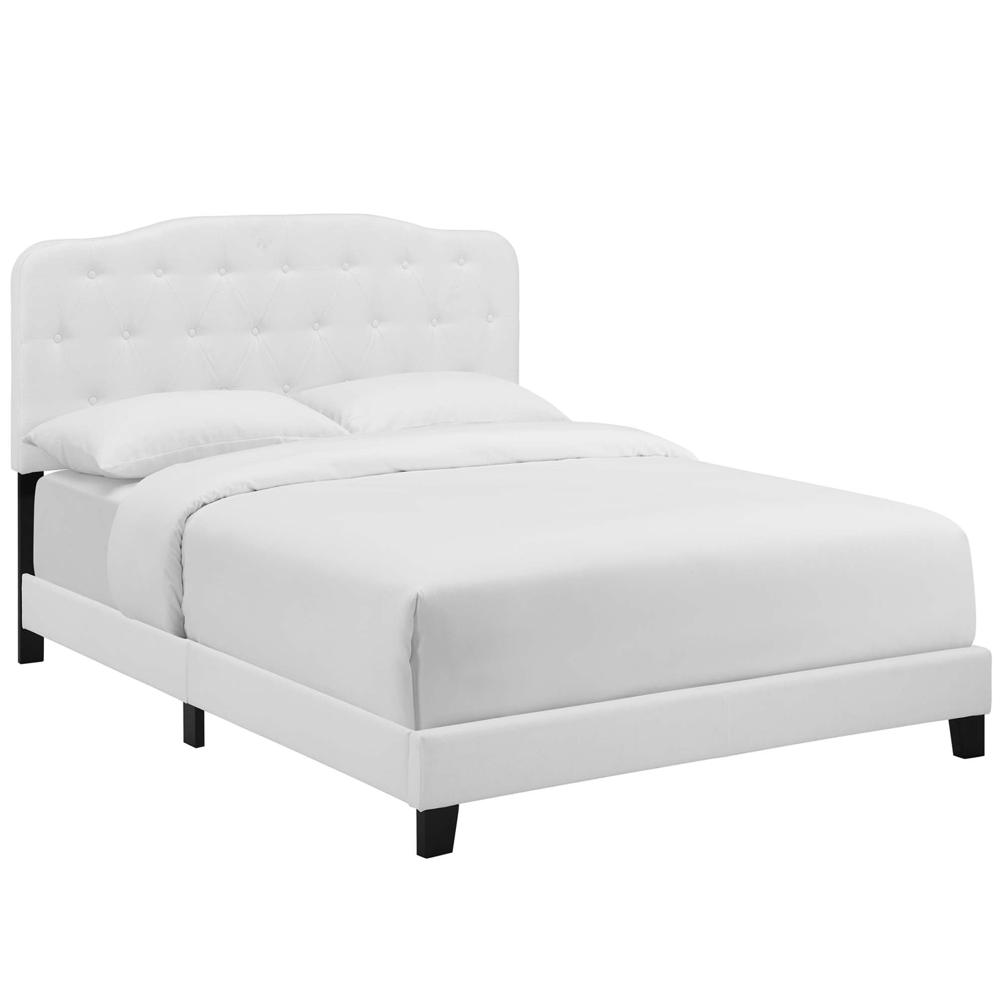 Amelia Upholstered Fabric King Bed - White