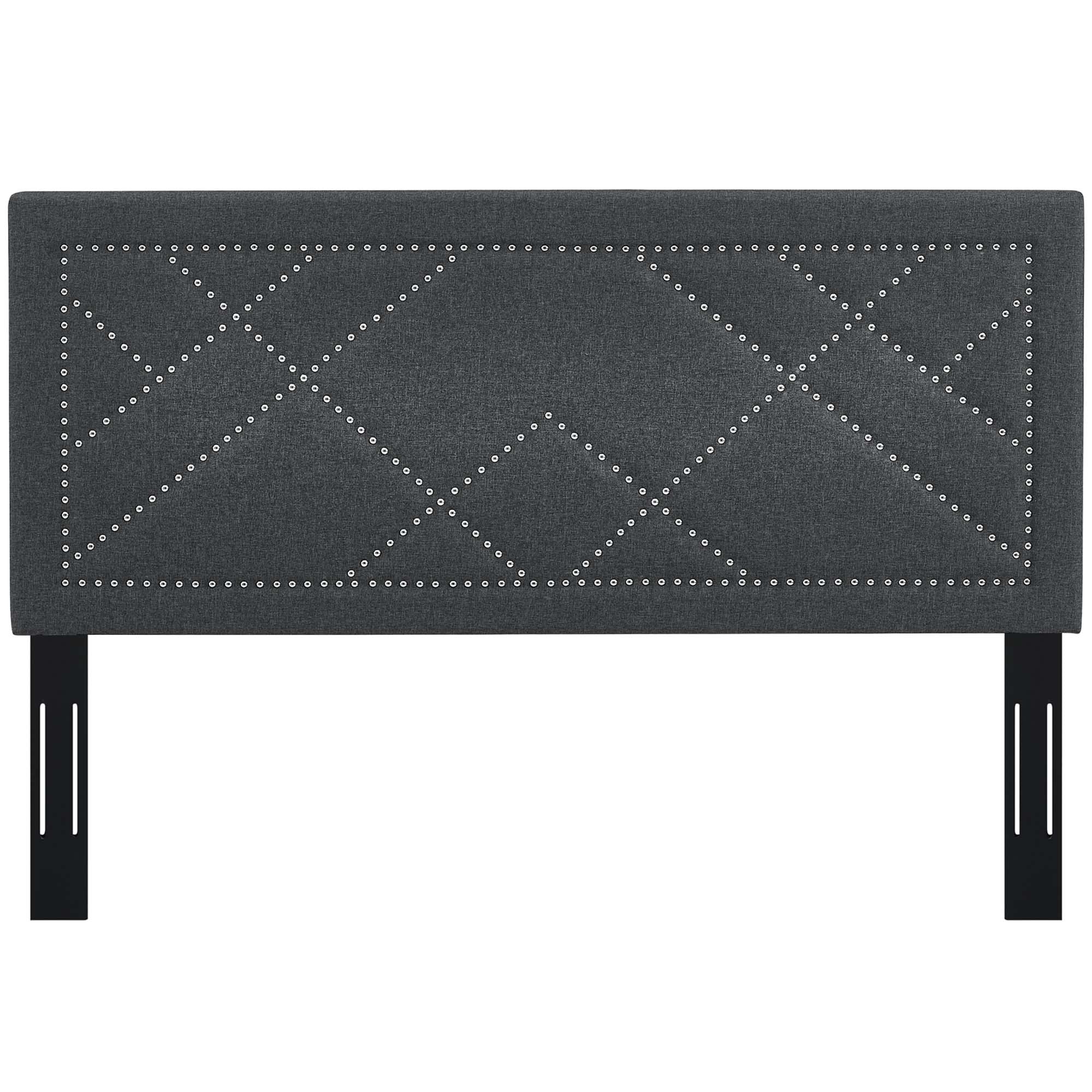 Reese Nailhead Upholstered Linen Fabric Headboard