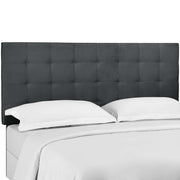 Paisley Tufted Upholstered Performance Velvet Headboard - Gray