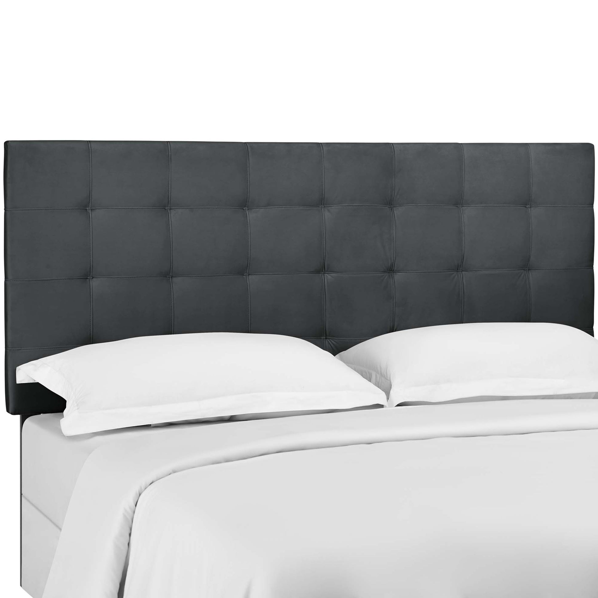 Paisley Tufted Upholstered Performance Velvet Headboard - Gray