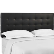 Paisley Tufted Upholstered Faux Leather Headboard - Black