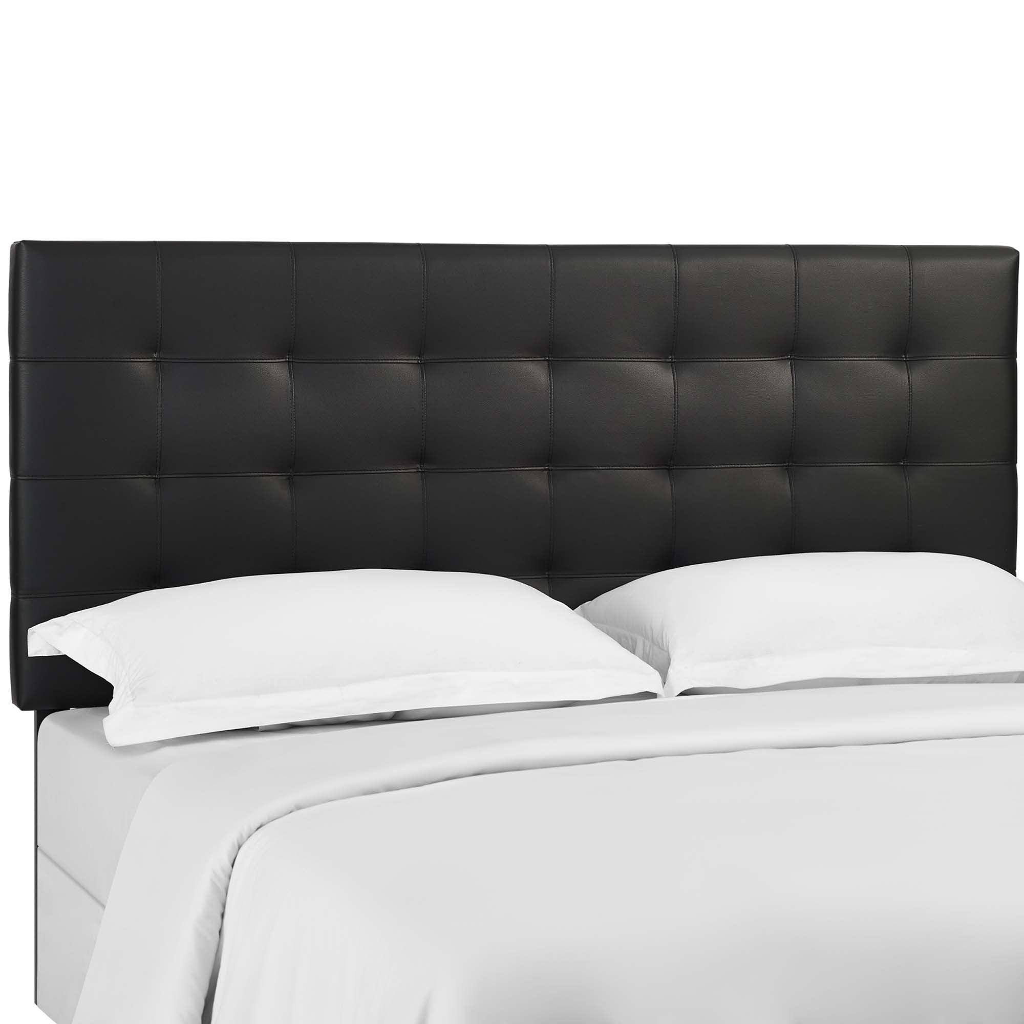 Paisley Tufted Upholstered Faux Leather King and California King Headboard - Black