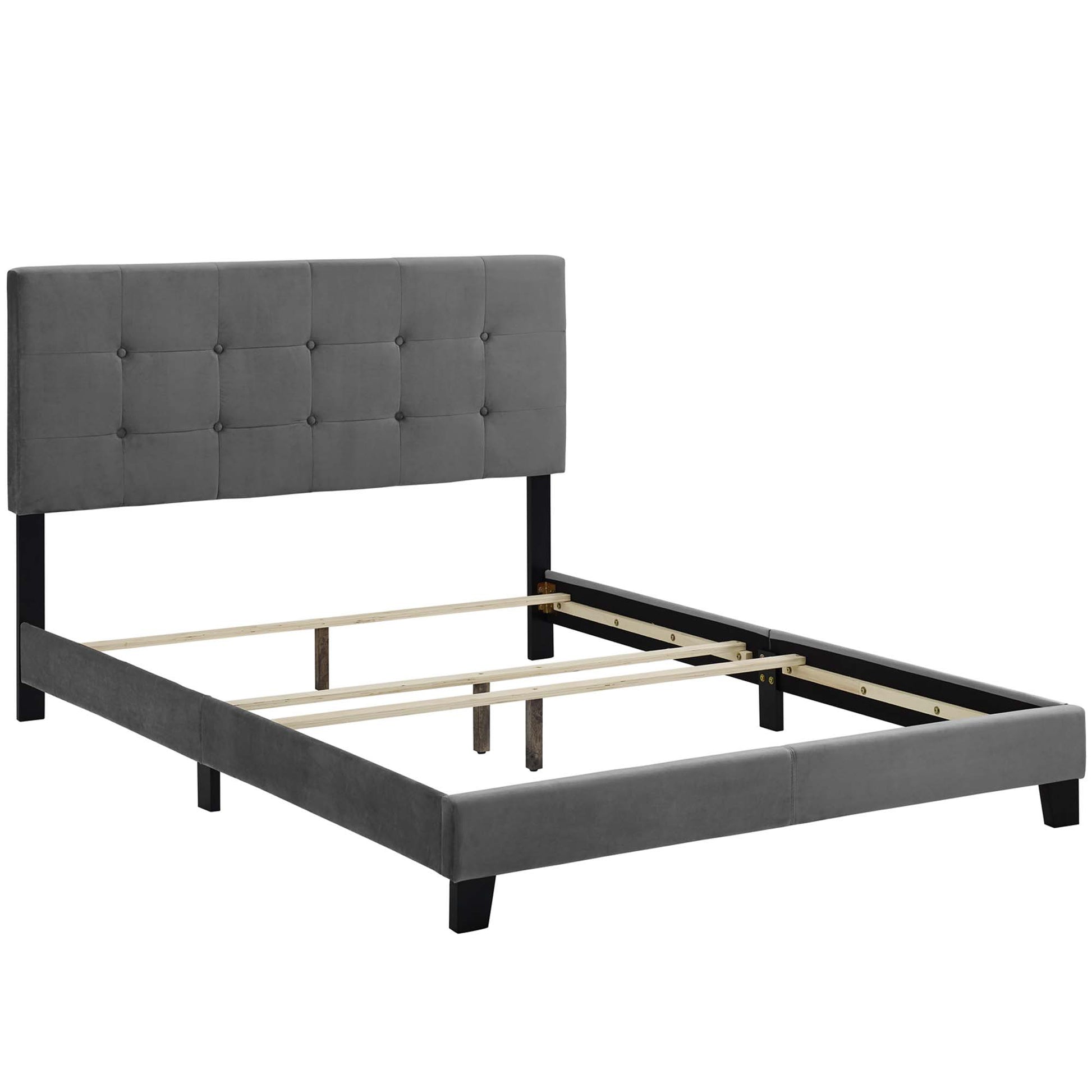 Amira Performance Velvet Full Bed - Sea Blue