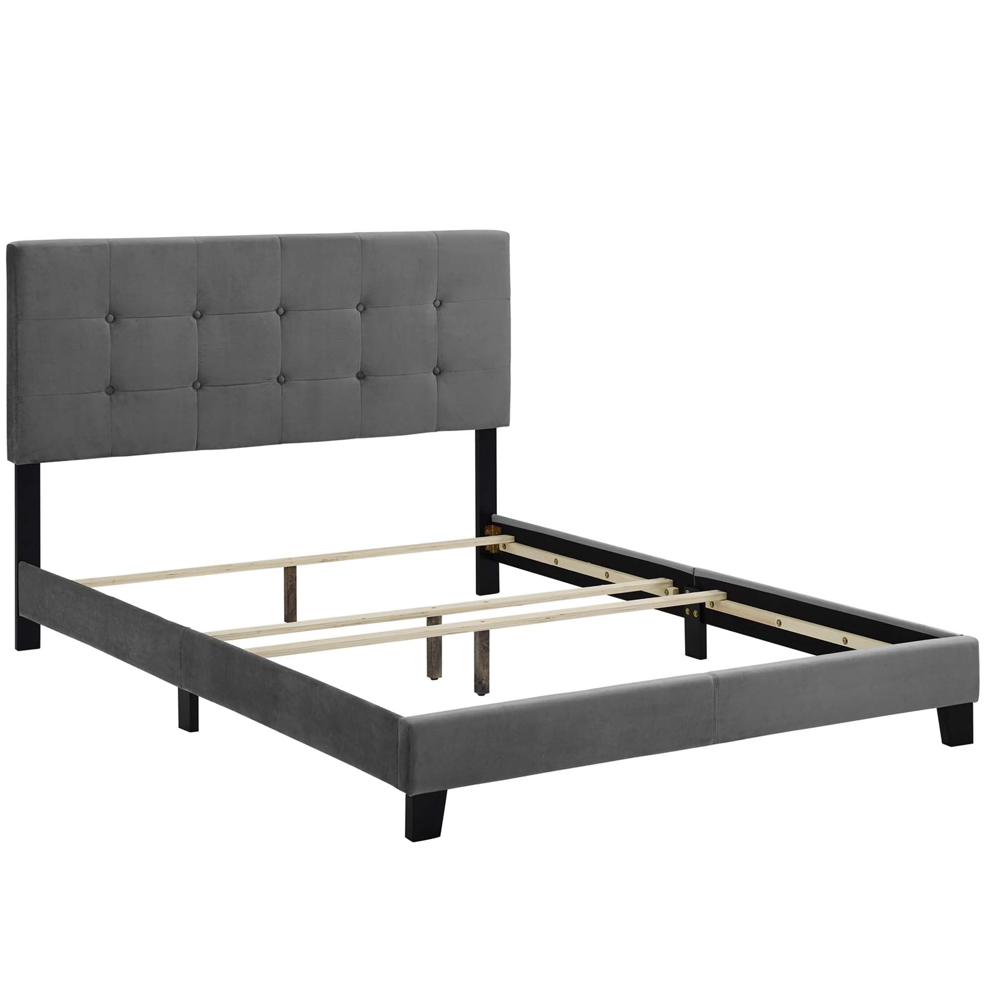 Amira Performance Velvet Full Bed - Sea Blue