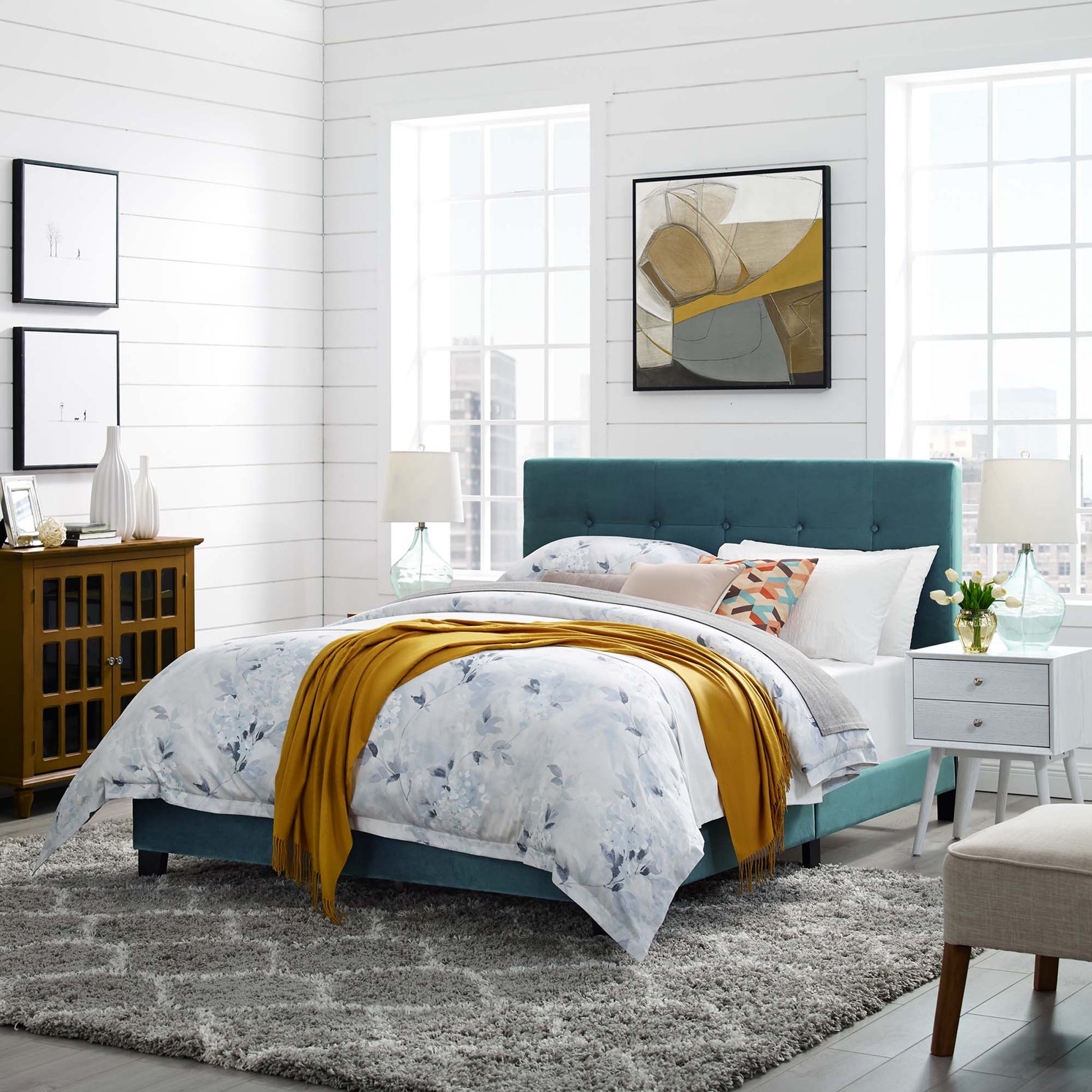 Amira Performance Velvet Full Bed