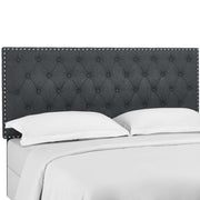 Helena Tufted Upholstered Linen Fabric Headboard - Gray