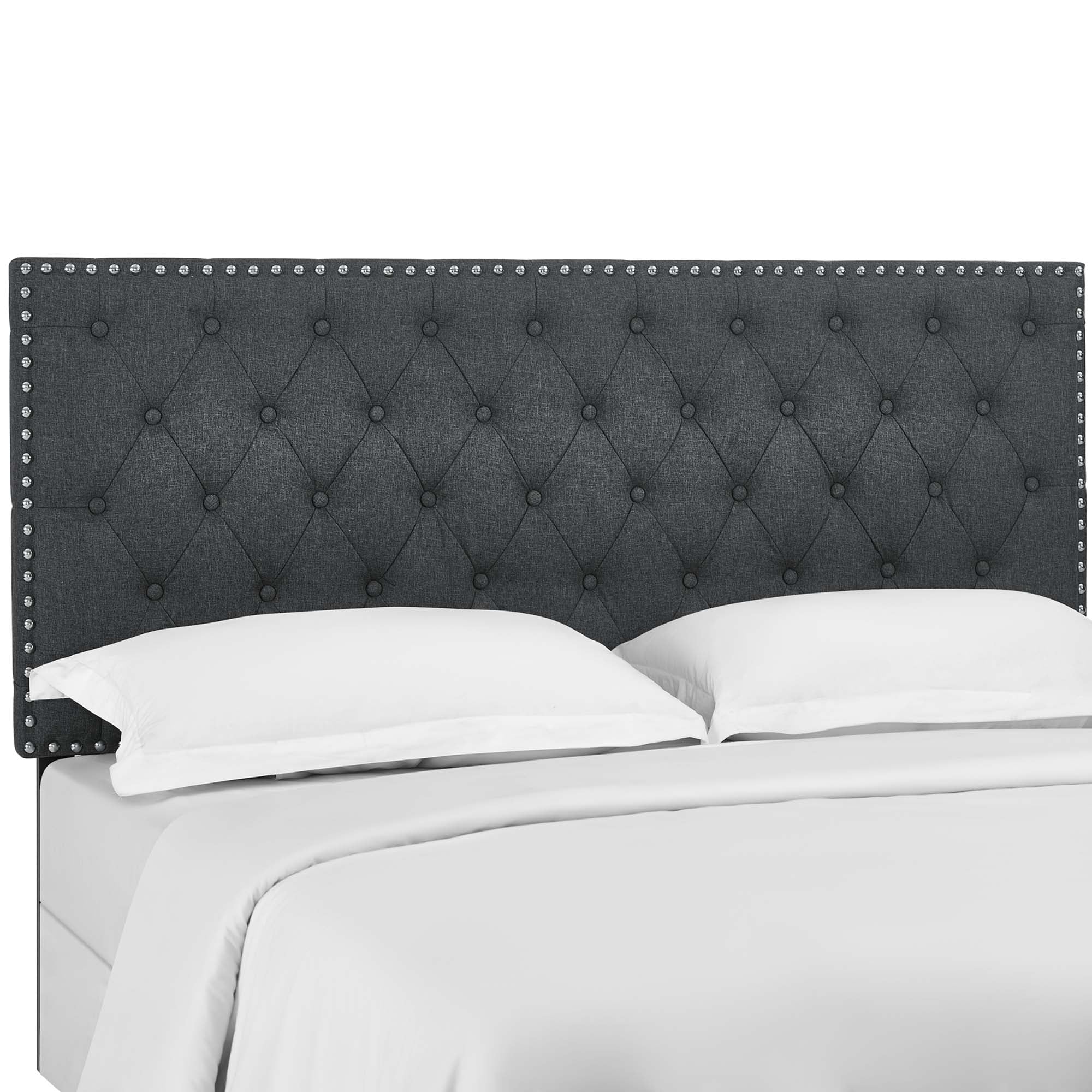 Helena Tufted Upholstered Linen Fabric Headboard - Gray