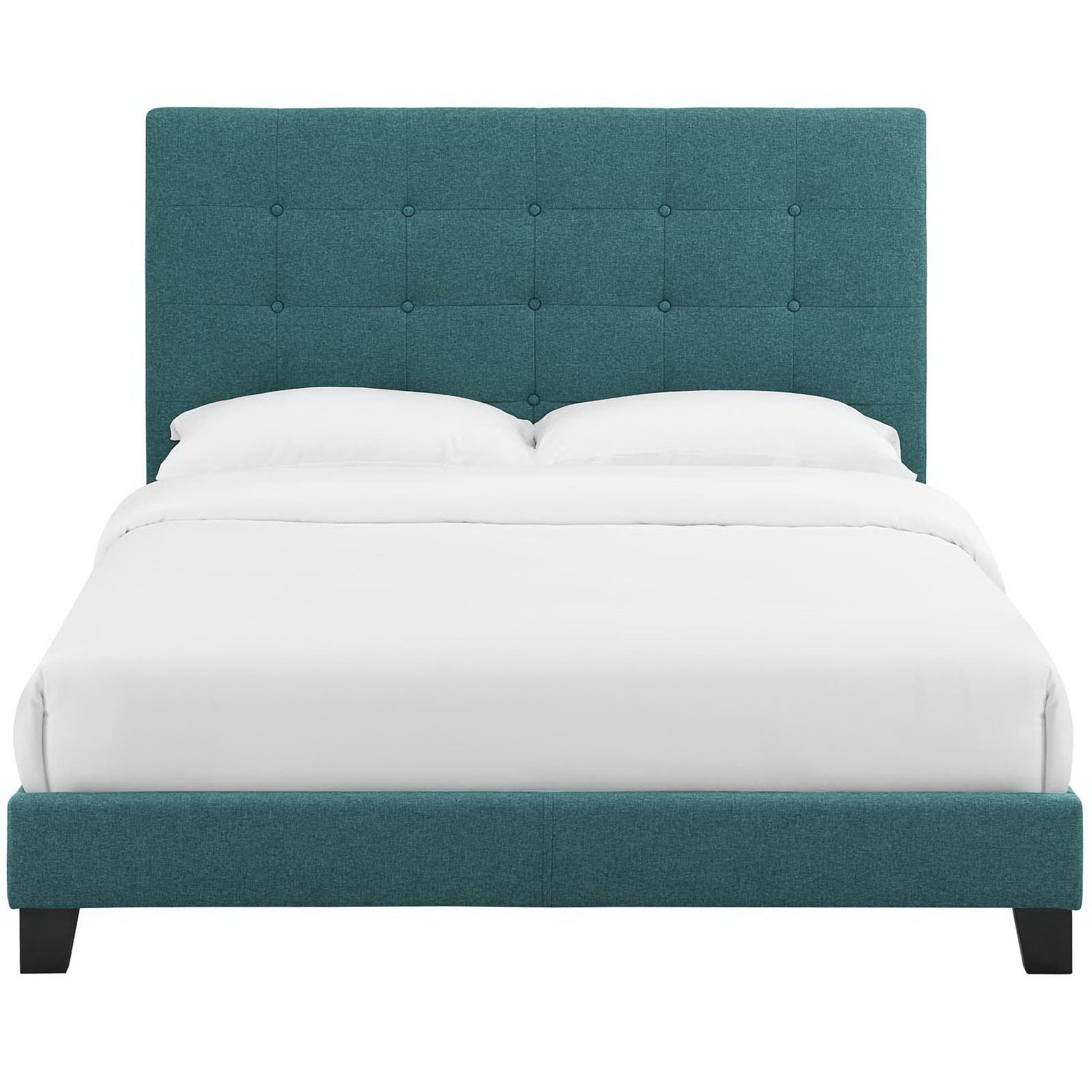 Melanie Tufted Button Upholstered Fabric Platform Bed