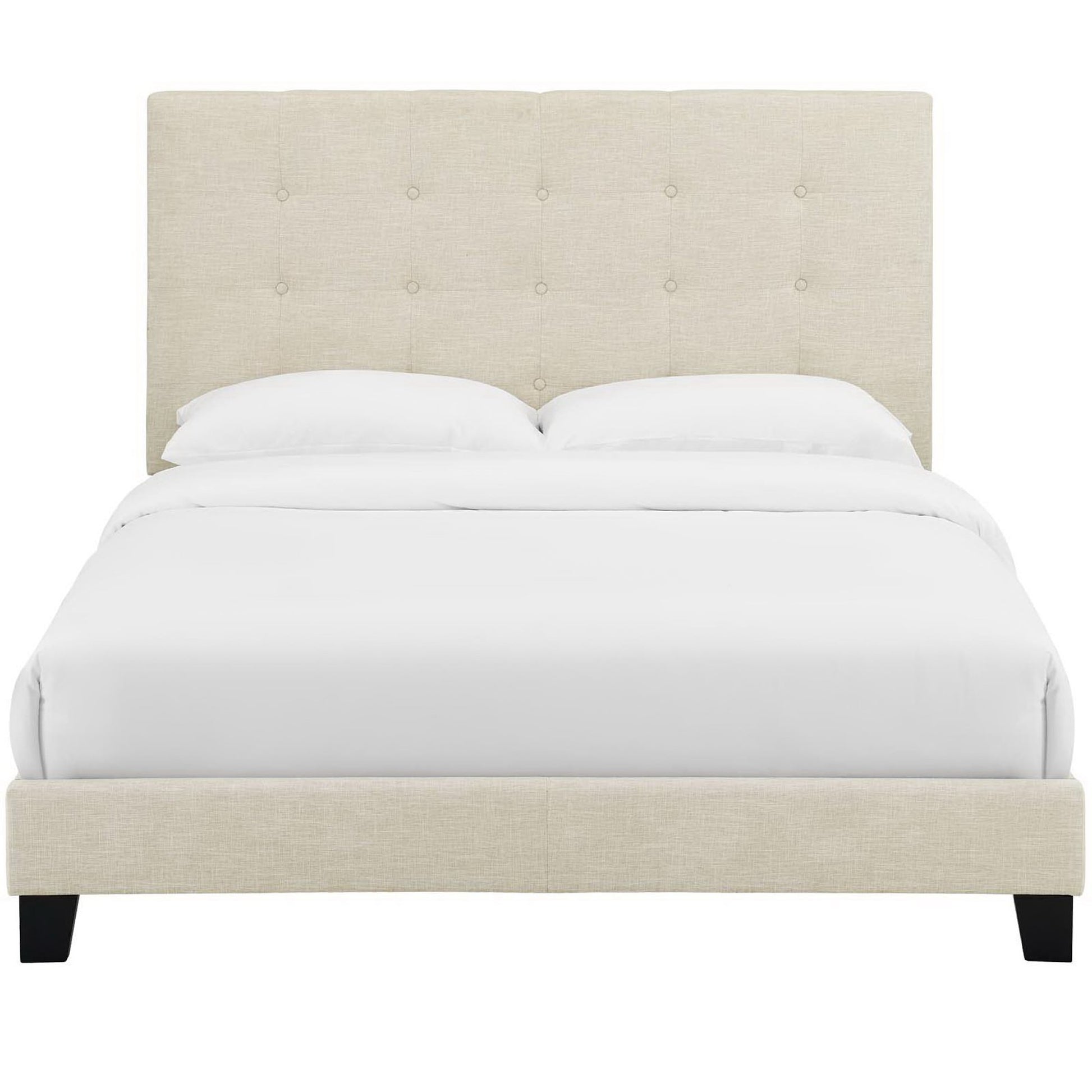 Melanie Tufted Button Upholstered Fabric Full Platform Bed