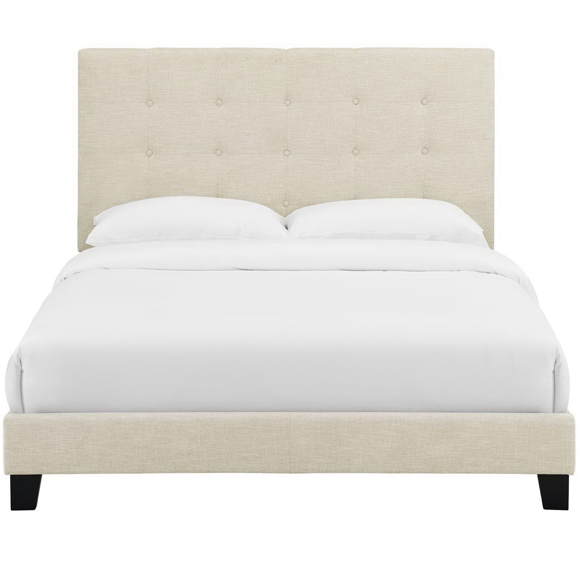 Melanie Tufted Button Upholstered Fabric Queen Platform Bed