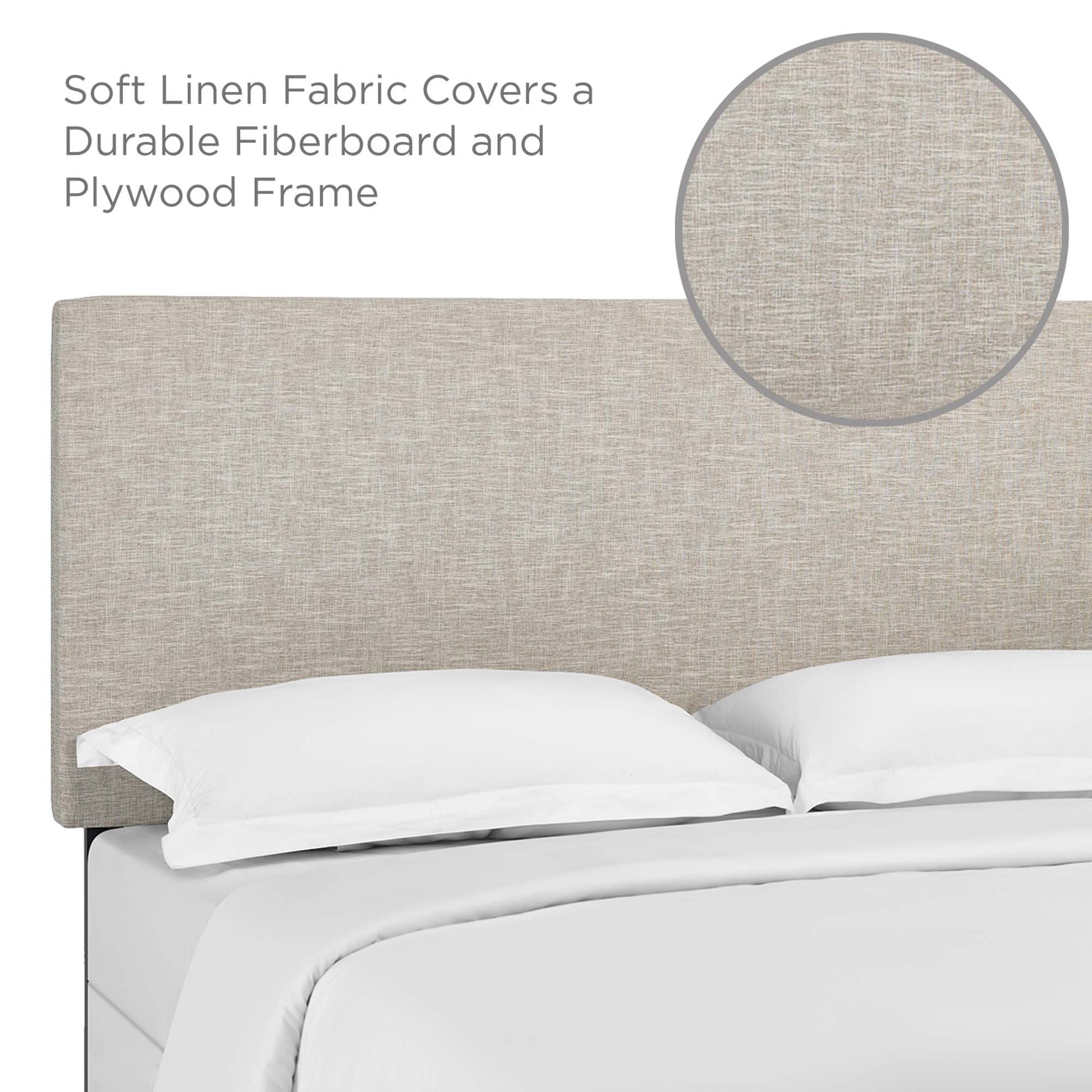 Taylor Upholstered Linen Fabric Headboard - Light Gray