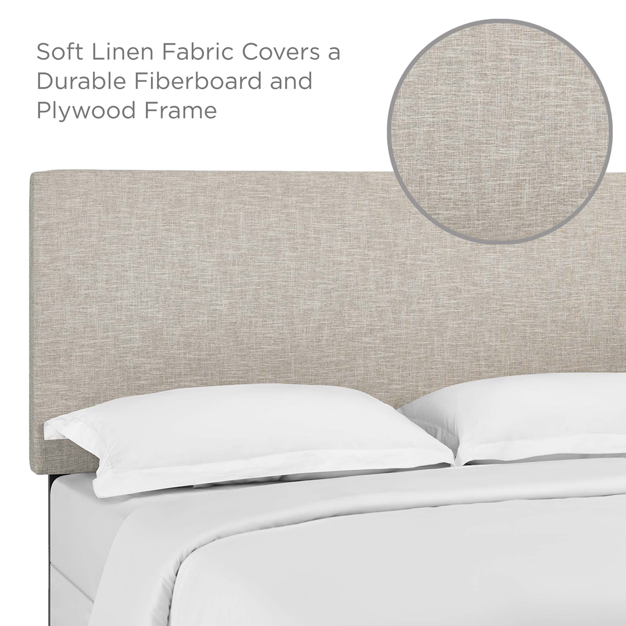 Taylor Upholstered Linen Fabric Headboard - Light Gray