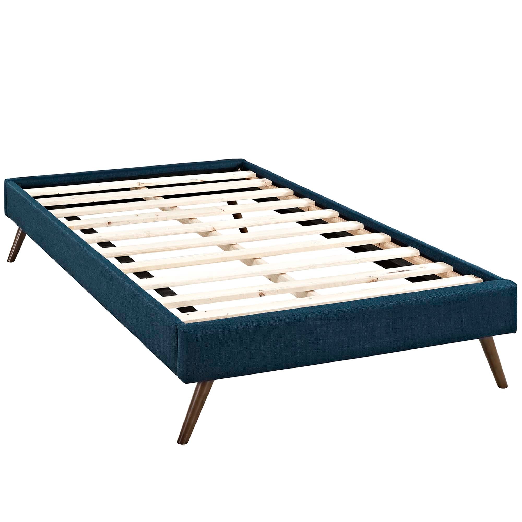 Loryn Fabric Bed Frame with Round Splayed Legs - Gray