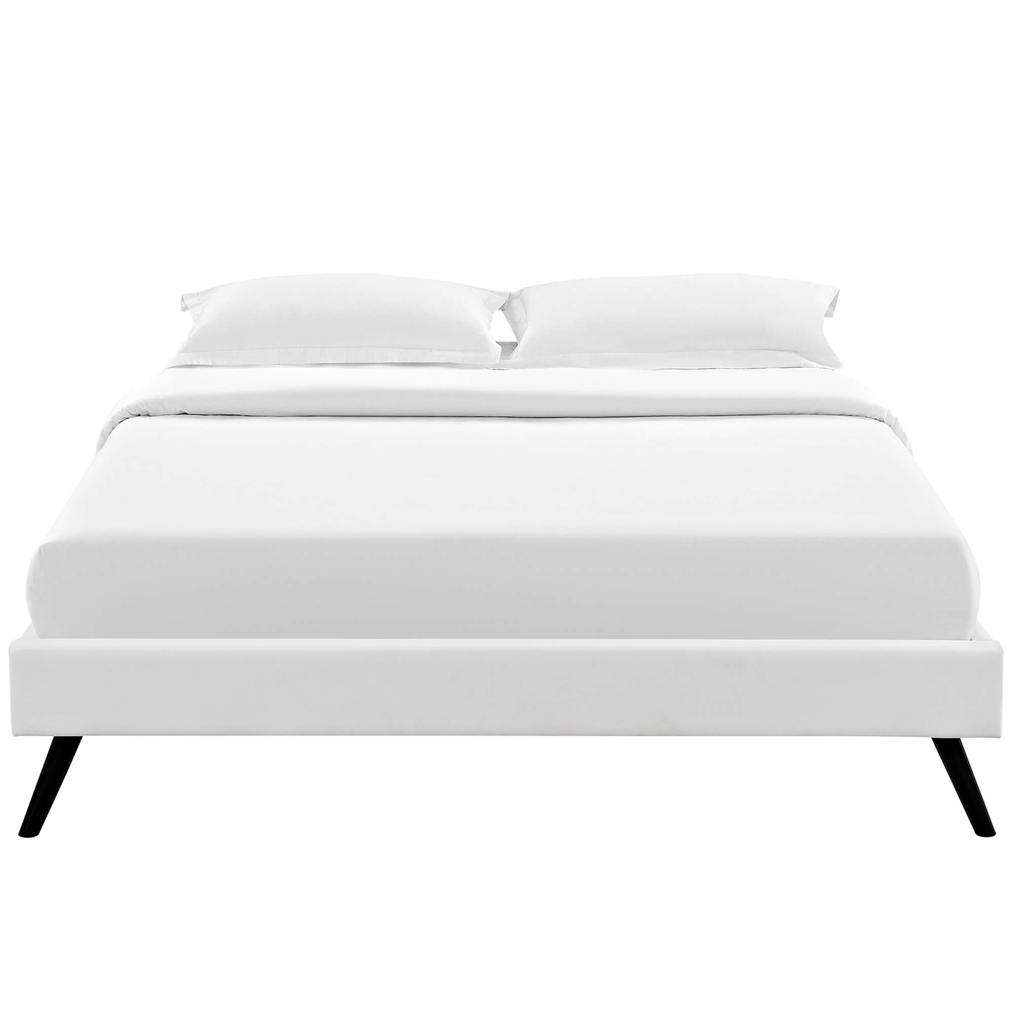 Loryn Vinyl Bed Frame with Round Splayed Legs
