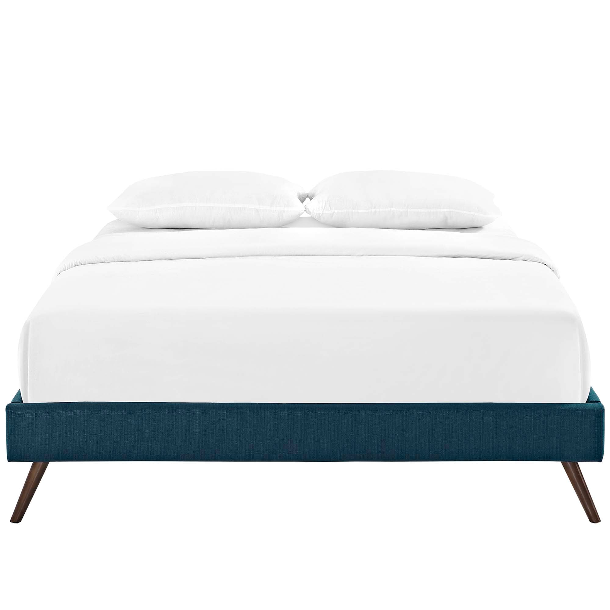 Loryn Fabric Full Bed Frame with Round Splayed Legs