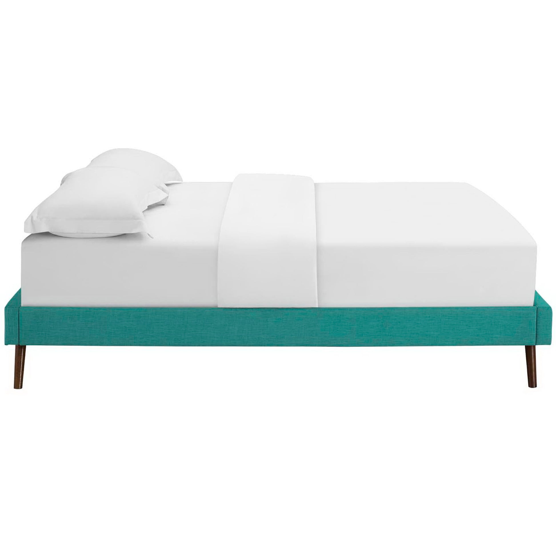 Loryn Fabric Full Bed Frame with Round Splayed Legs